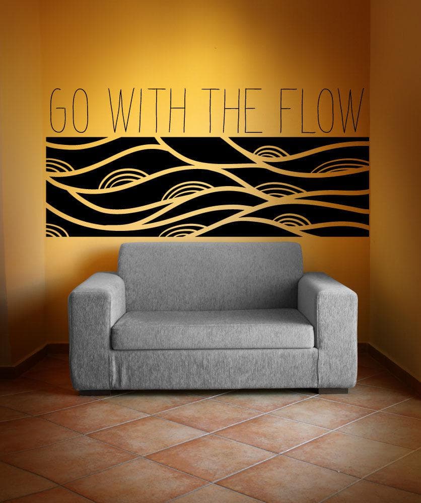 Vinyl Wall Decal Sticker - Go With the Flow Quote Art #OS_MB1157 - Perfect for Home, Office & Nursery Decor