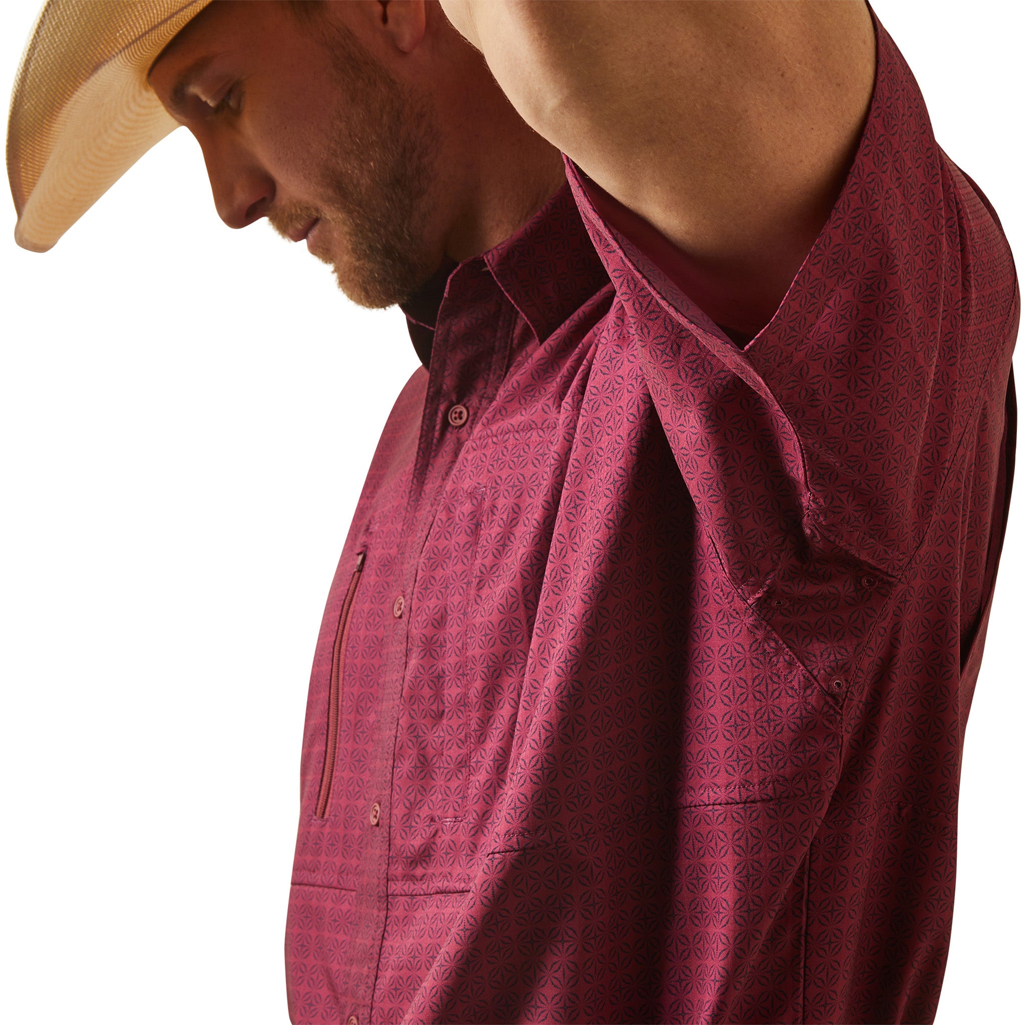 Ariat Men's Dark Redwood VentTEK Classic Shirt - Breathable Western Work Shirt for Outdoor, Ranch & Casual Wear