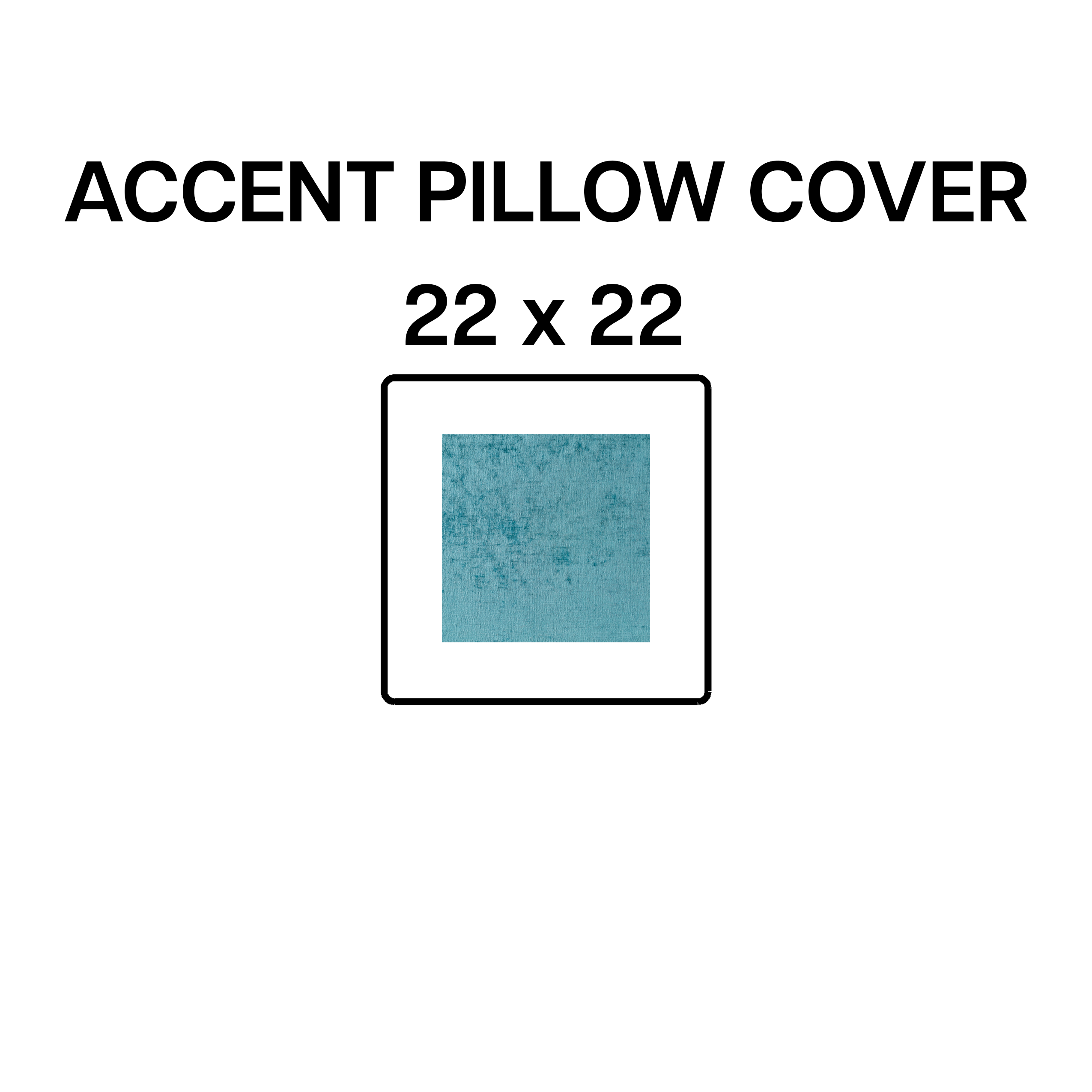 Blue Topaz Accent Pillow Cover 22x22 Inches - Decorative Throw Pillow Case for Sofa, Bed, Couch - Soft & Stylish Home Decor (BP 643 5)
