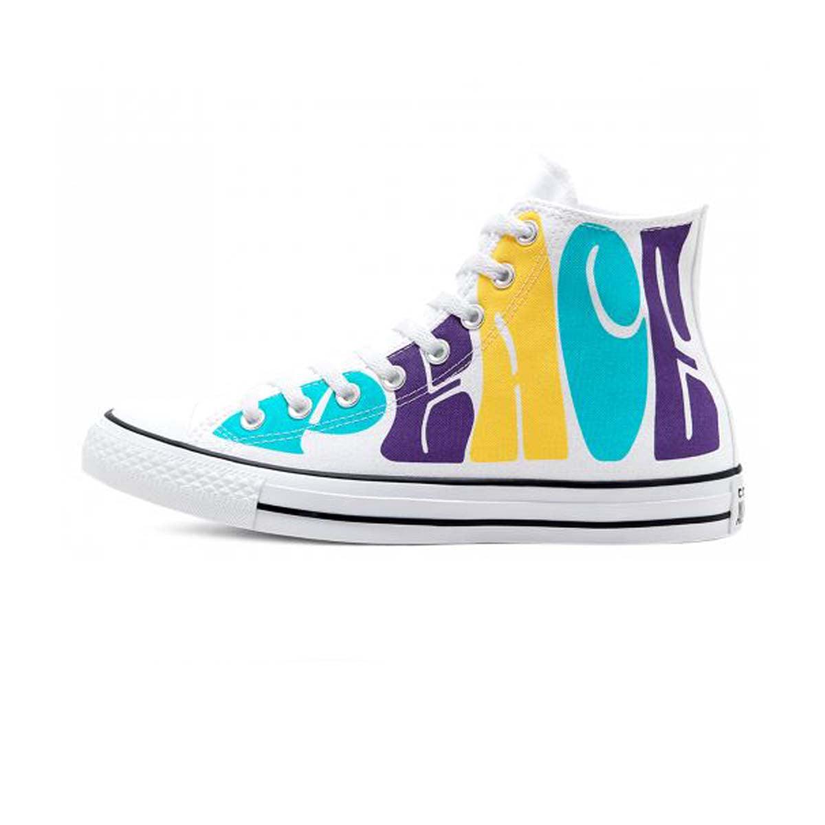 Chuck Taylor All Star Hi 'Empowered Peace' Unisex Canvas High Top Sneakers - Fashionable Streetwear for Men & Women | Perfect for Casual Wear, Skateboarding & Urban Lifestyle