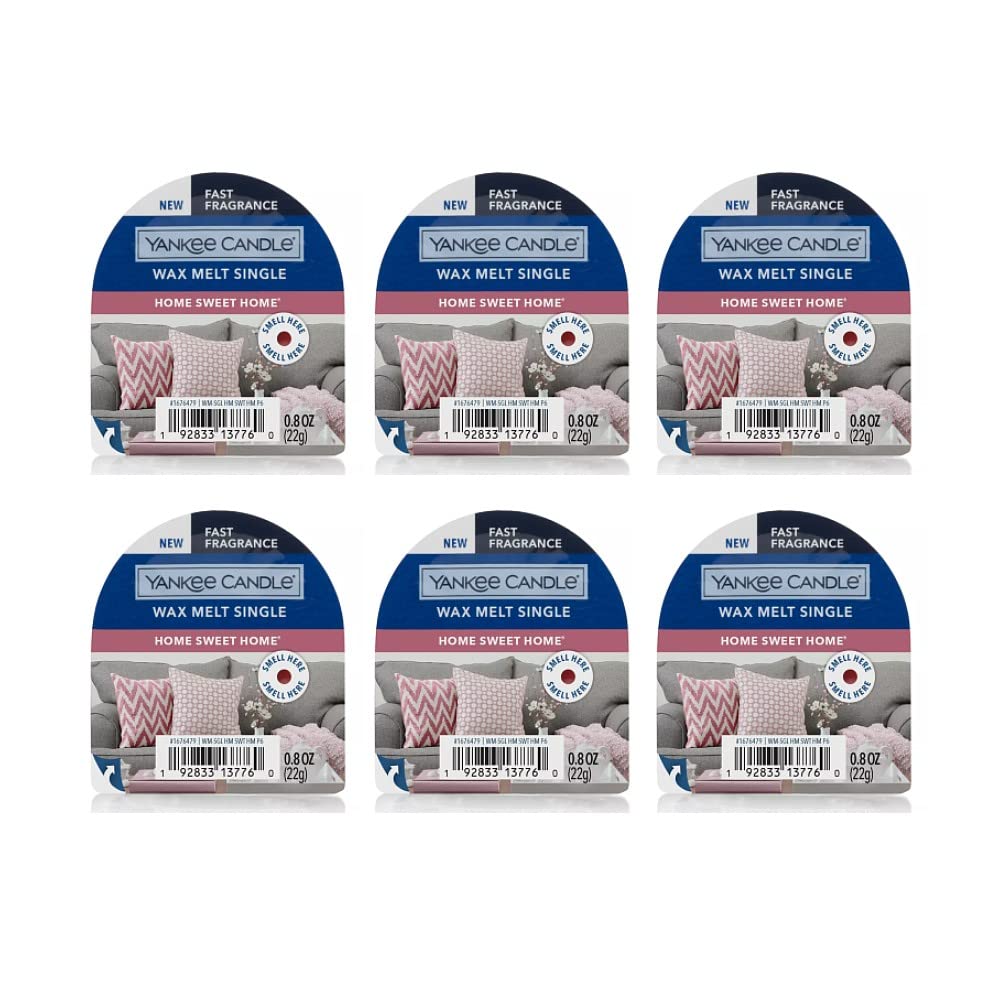 Yankee Candle Set of 6 Wax Melts - Home Sweet Home Scent | Fragrant Wax Cubes for Warmers & Diffusers | Perfect for Living Room, Bedroom & Home Decor