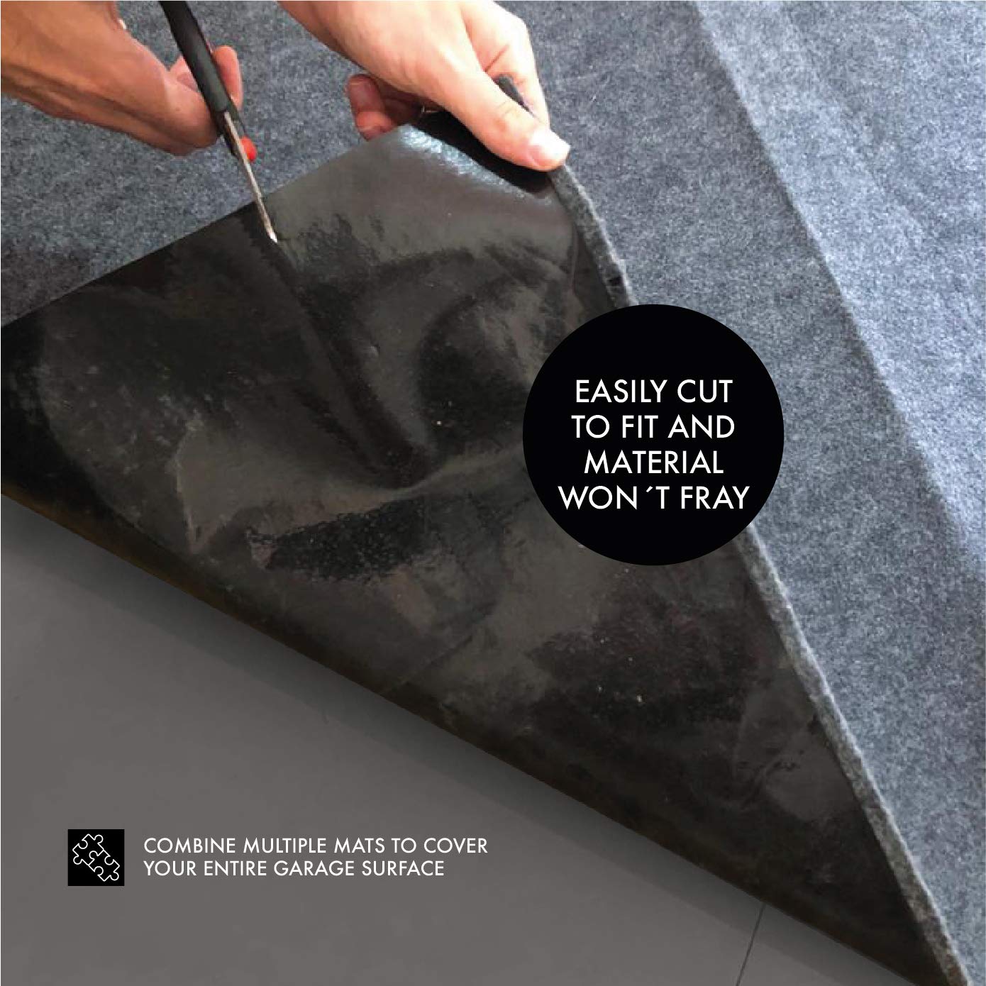 **Waterproof Runner Rug and Garage Floor Mat - 2 Rolls, 7.4’ x 8.4’ Each - Non-Slip Rubber Backing for Cars, Vehicles, Hallway, Entryway, Indoor Flooring & Home Gym - Includes Double-Sided Tape - Perfect for High-Traffic Areas, Mudrooms & Workshop Protection**