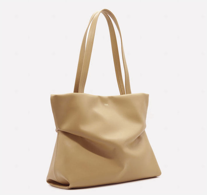 Judy East West Tote Bag - Soft Tan Leather Handbag for Women | Stylish Work Tote, Travel & Everyday Purse with Spacious Compartments