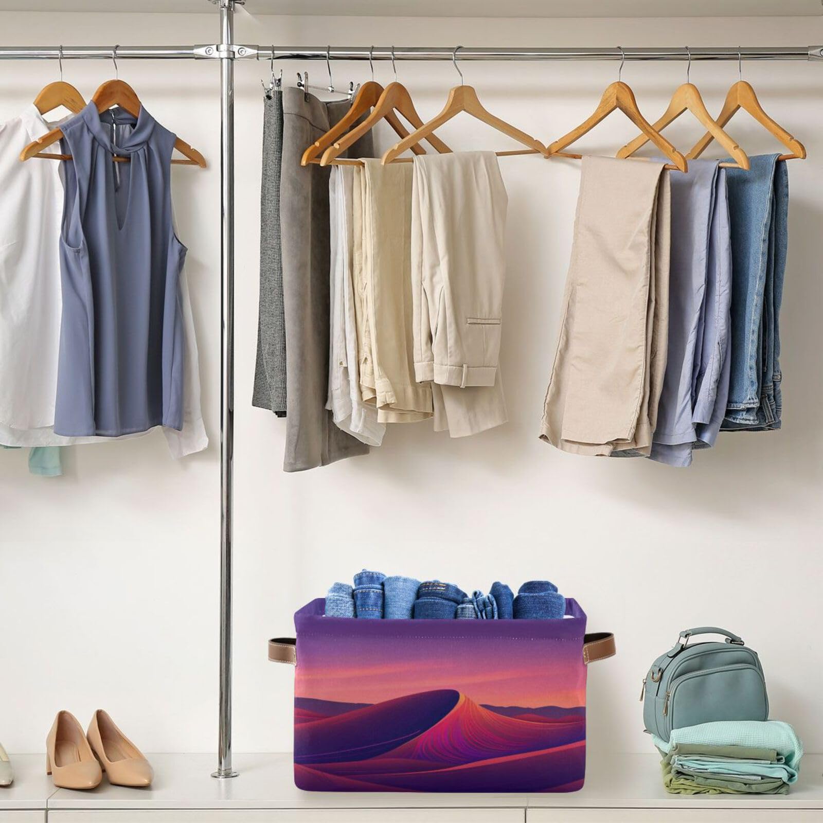 Large Fabric Storage Bins with Handles - Closet & Shelf Organizers for Clothes, Toys & Home Decor