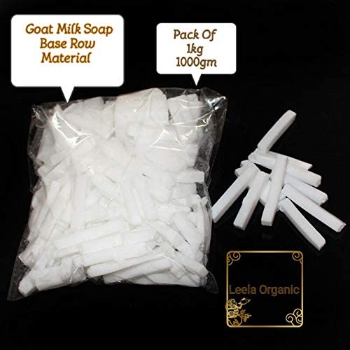 Leela Organic Goat Milk Soap Making Base - 1KG White Handmade Soap Raw Material for DIY Skincare, Bath & Gift Making - Perfect for Sensitive Skin & Natural Beauty Routines
