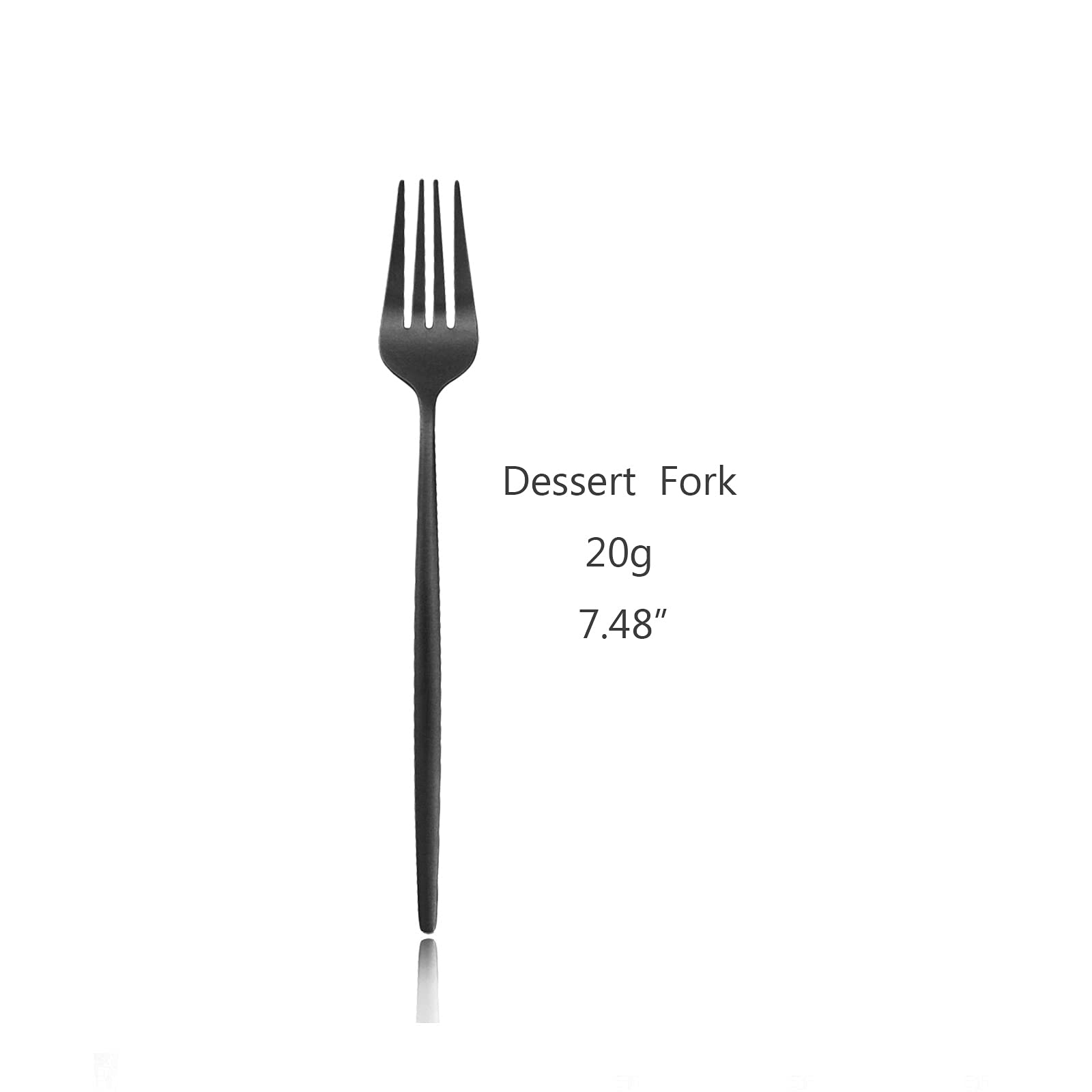 Premium 6-Piece Salad & Dessert Forks Set - 18/0 Stainless Steel Matte Flatware (7.48-Inch, Black) - Elegant Tableware for Dinner Parties, Wedding Receptions & Fine Dining