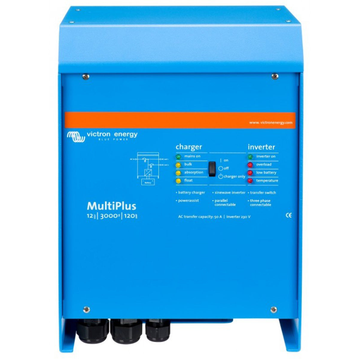 Victron Energy MultiPlus 12V 3000VA 120A 50Hz 230V Inverter Charger with VE.Bus - Perfect for RVs, Boats & Off-Grid Solar Power Systems