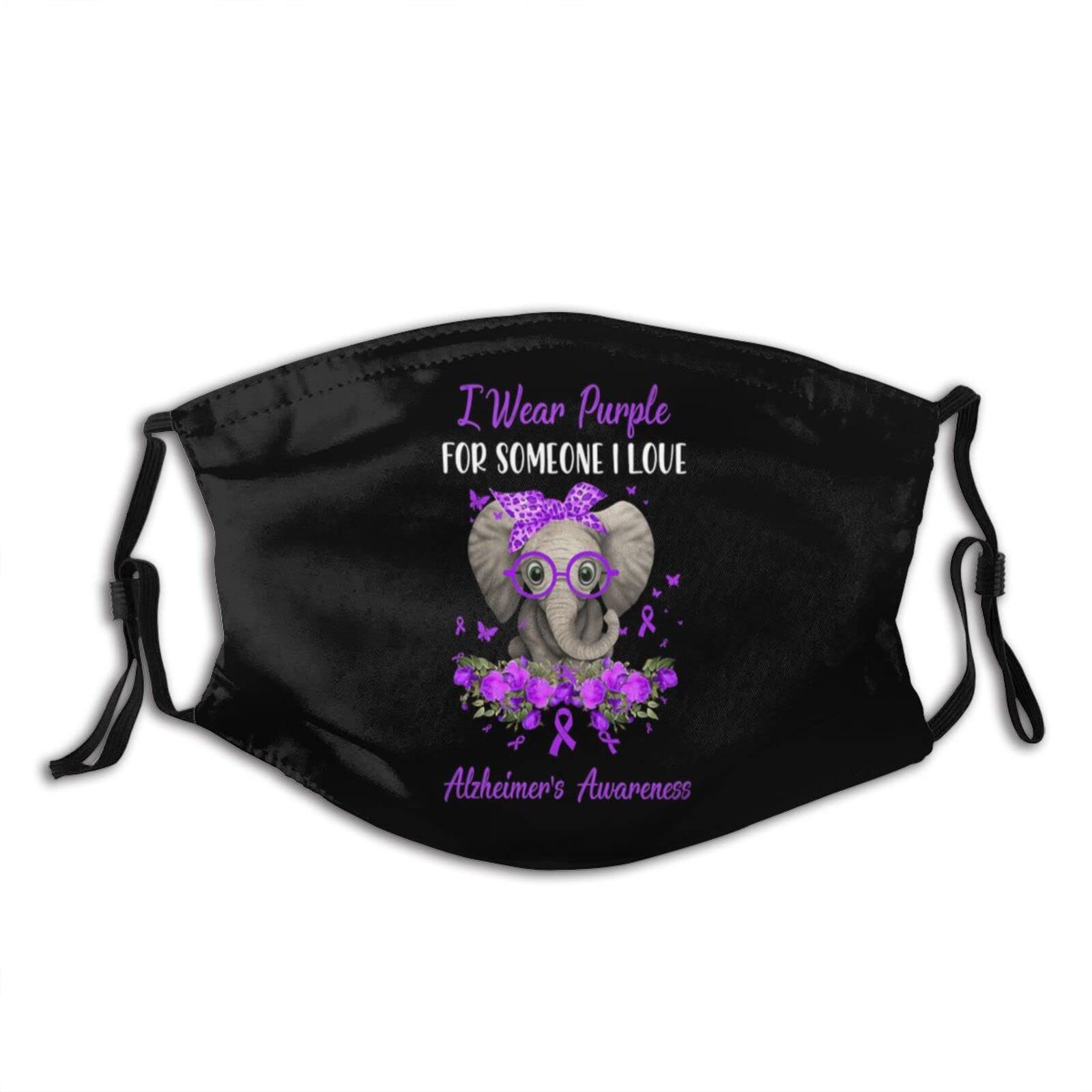 Alzheimer's Awareness Reusable Face Mask for Adults - Adjustable Bandana Balaclava with 2 Filters for Men & Women | Perfect for Outdoor Activities, Charity Events, and Daily Protection