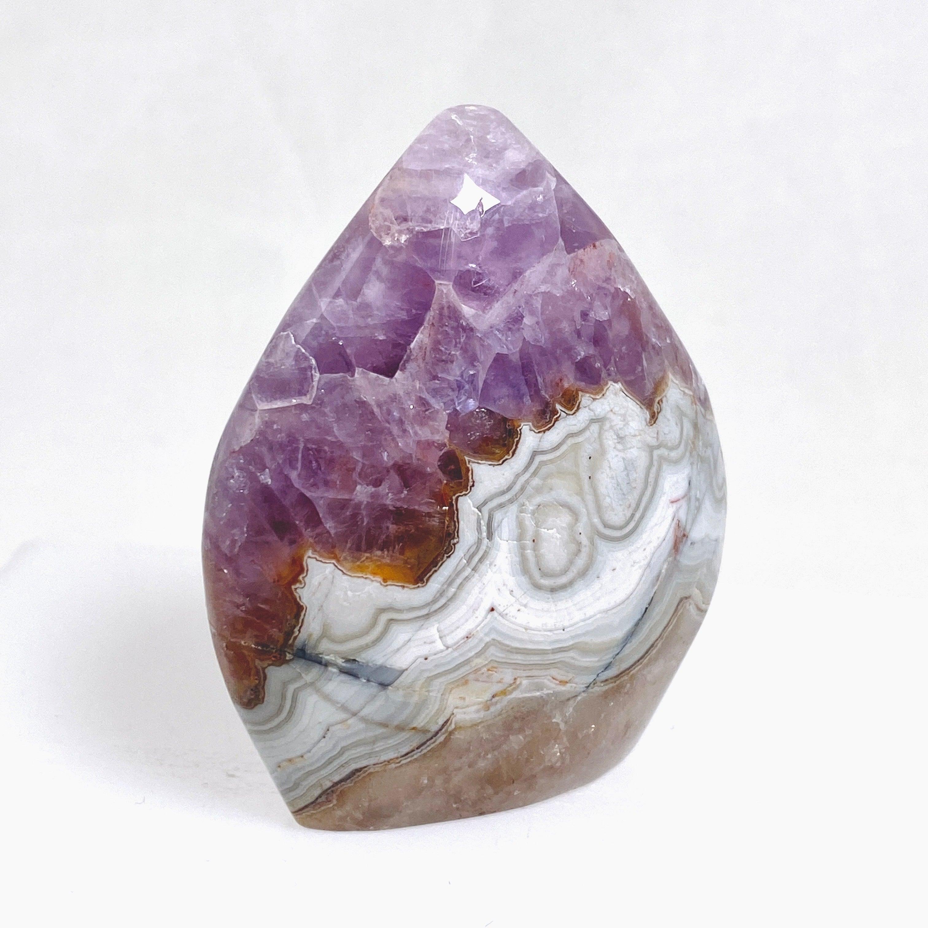 Natural Amethyst Agate Freeform Stone - AAF 02 | Healing Crystal for Meditation, Yoga & Home Decor | Unique Raw Gemstone for Spiritual Energy & Chakra Balancing