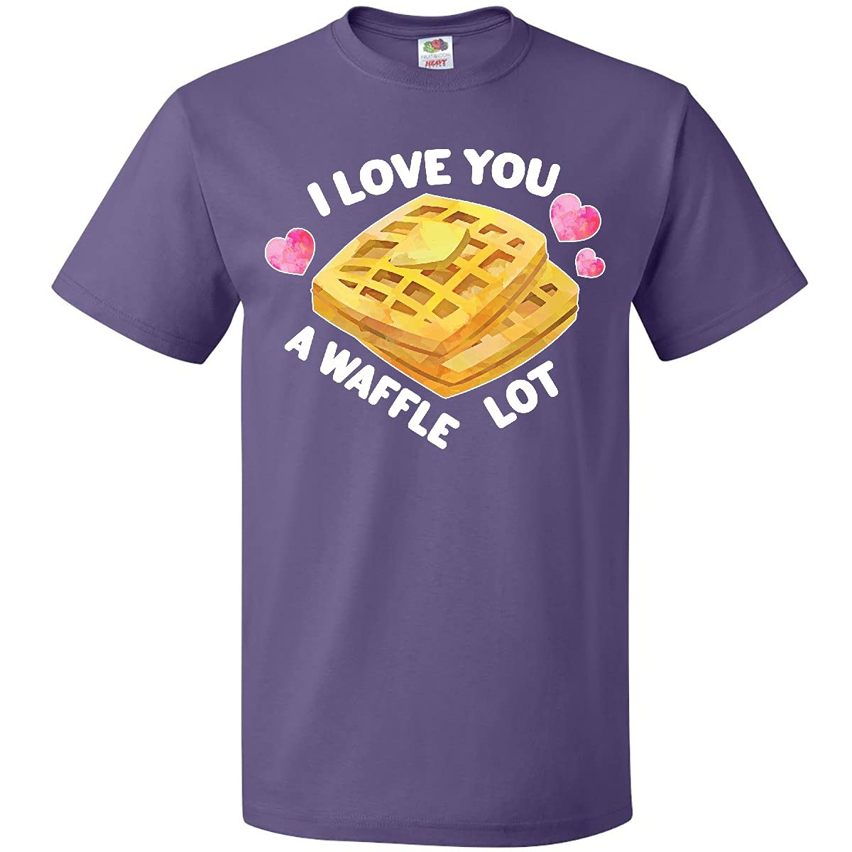 Inktastic Valentine's Day 'I Love You a Waffle Lot' Hearts Graphic T-Shirt - Perfect Couple Gift for Anniversary & Romantic Date Nights
