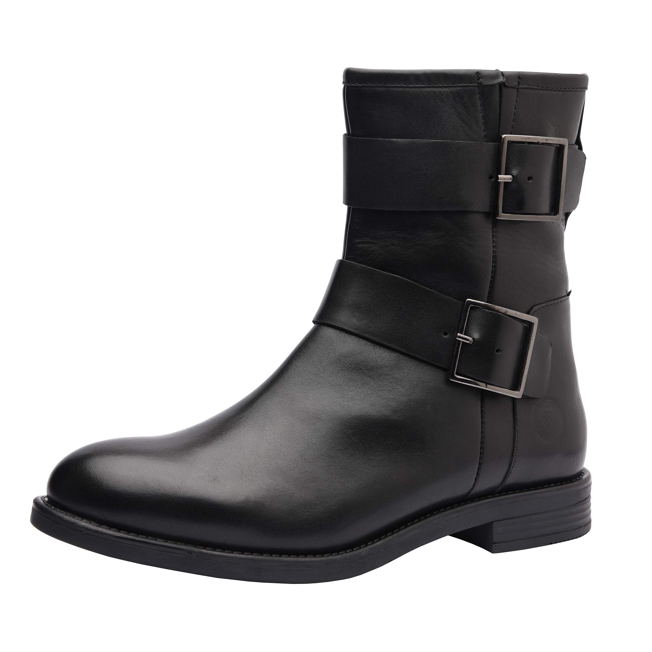 ALLONSI Women's Genuine Leather Chelsea Boots - Block Heel Ankle Booties with TPR Sole & Zip Closure | Handmade Comfort Boots for Everyday Wear | Perfect for Office, Casual Outfits & Fall/Winter Fashion