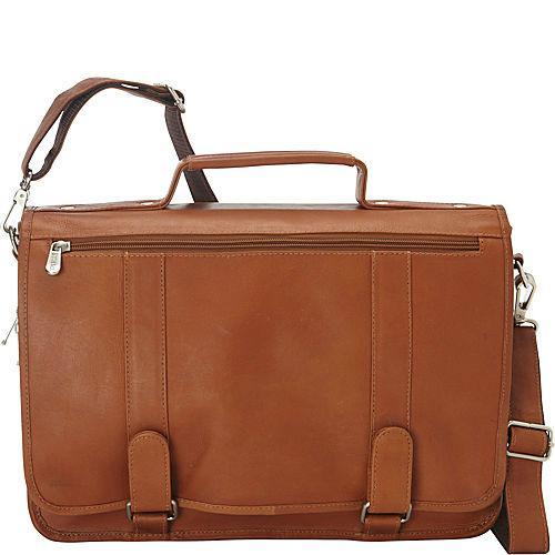Premium Piel Leather Double Loop Expandable Laptop Briefcase - Stylish & Durable Business Bag for Men & Women - Perfect for Office, Travel & Commuting