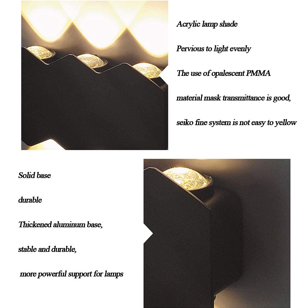 Modern Up and Down LED Wall Lights - Waterproof Aluminum Spot Light, 8W Warm White for Living Room, Bedroom, Hallway & Bathroom - Perfect for Accent Lighting and Wall Washing Decor