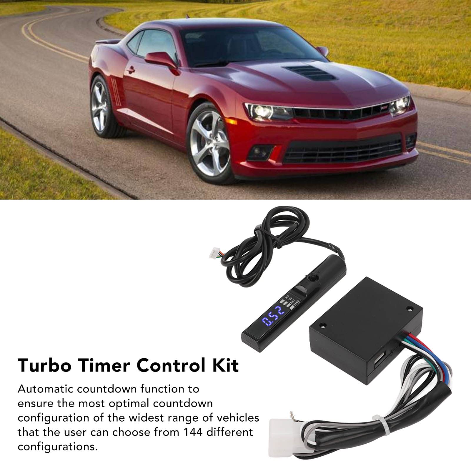 12V Auto Turbo Timer Control Kit with LED Digital Display - Engine Start Timer & Flameout Delay for Cars (Blue Light) - Perfect for Performance Tuning & Engine Protection