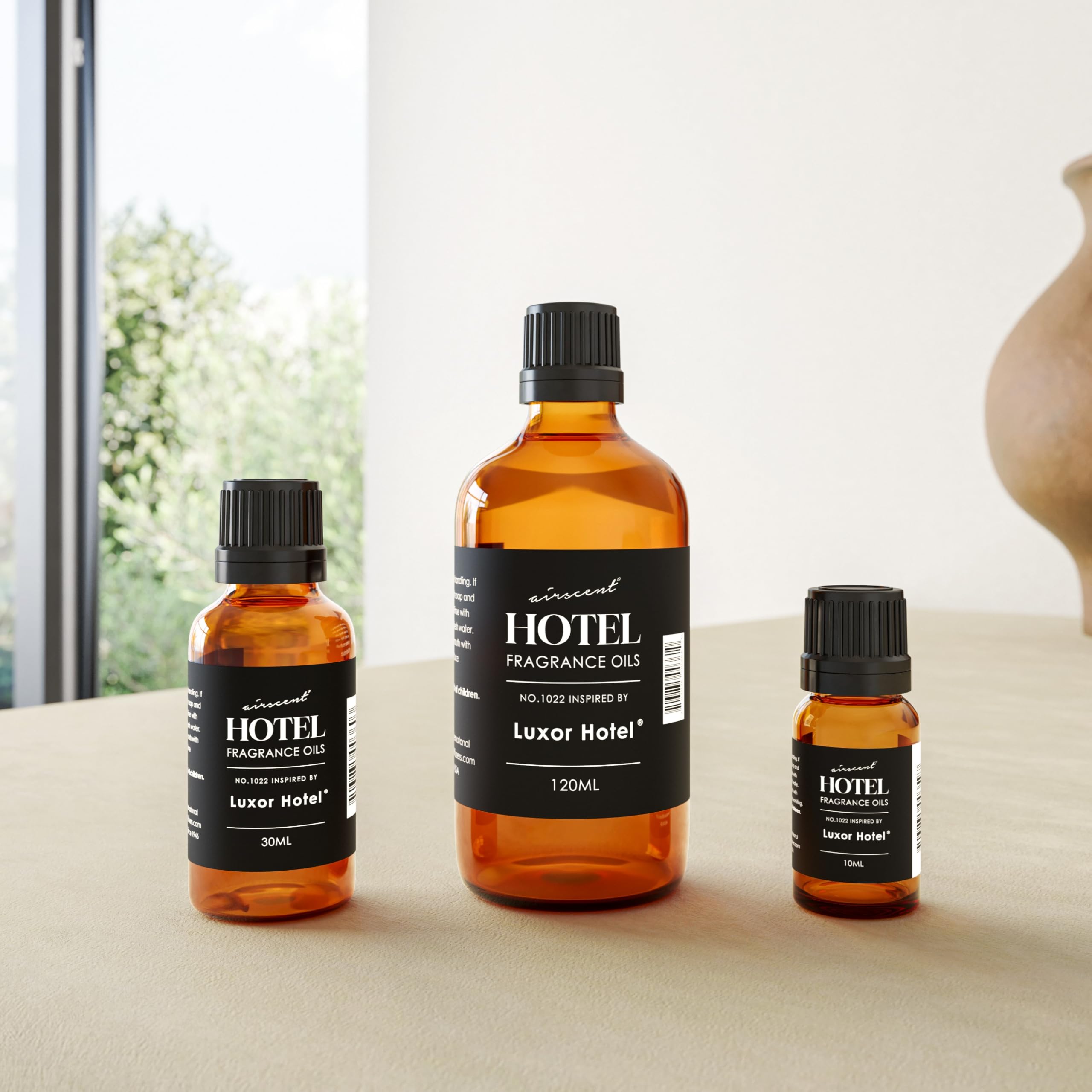 Luxor Hotel Inspired AirScent Premium Fragrance Oil No. 1022 - 10mL (0.34 fl oz) Glass Bottle with Dropper for Ultrasonic Diffusers, Waterless Diffusers & DIY Crafting - Create a Luxurious Spa Atmosphere at Home or Office