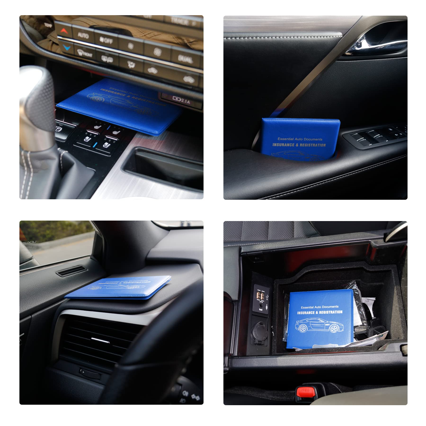 UYYE 2 Pack Car Registration & Insurance Card Holder - Durable Vehicle Glove Box Organizer for Documents, Cards, and License - Perfect for Car Interior Accessories and Road Trip Essentials