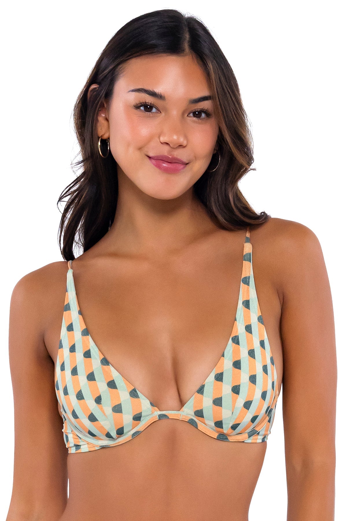 B Swim Sahara Lurex Wyatt Bikini Top - Women's Sexy High Neck Bikini Top for Beach, Pool & Summer Vacation | UV Protection Swimwear for Surfing, Swimming & Sunbathing