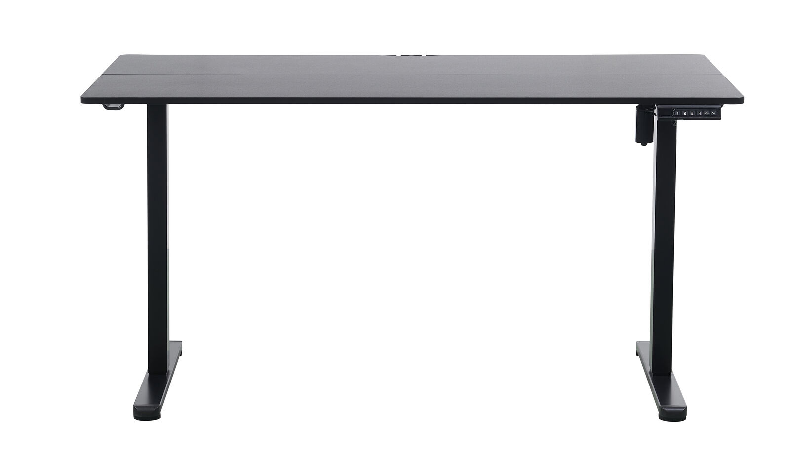 140 x 70cm Black Electric Standing Desk - Height Adjustable Motorized Sit Stand Workstation for Home & Office Ergonomic Workspace