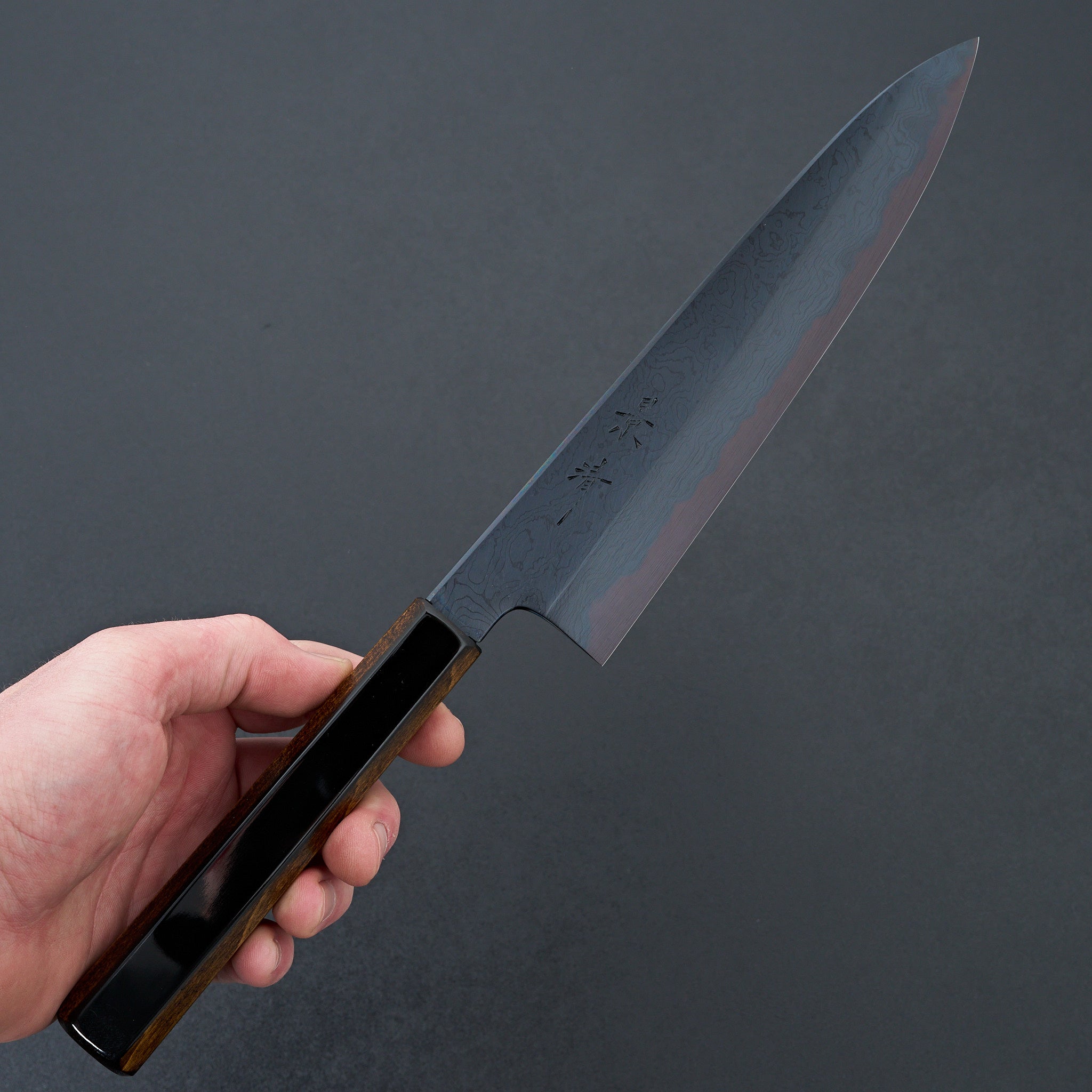 Premium Kagekiyo Blue #1 Black Dyed Damascus Gyuto 210mm Japanese Chef Knife - Perfect for Sushi, Sashimi & Precision Cutting