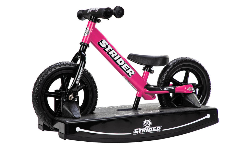 Strider 12 Sport 2-in-1 Balance Bike & Rocking Base - Kids Toddler Bike for Learning to Ride - Perfect for Indoor & Outdoor Play, Birthday Gifts