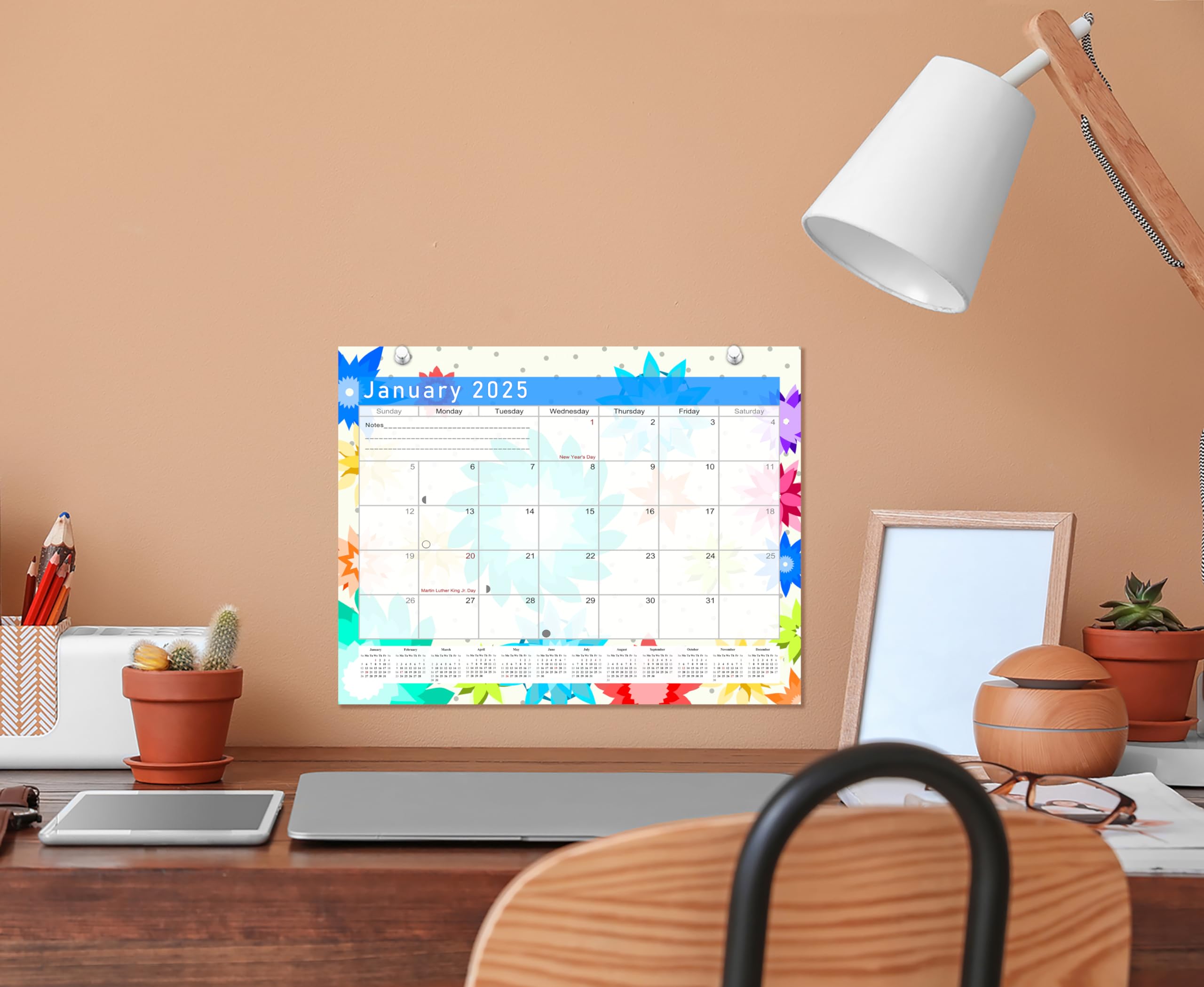 2025 Magnetic Desk Calendar - 12 Month Wall & Desktop Planner with Monthly Pages - Perfect for Office, Home, or School Organization (Edition #07-01)