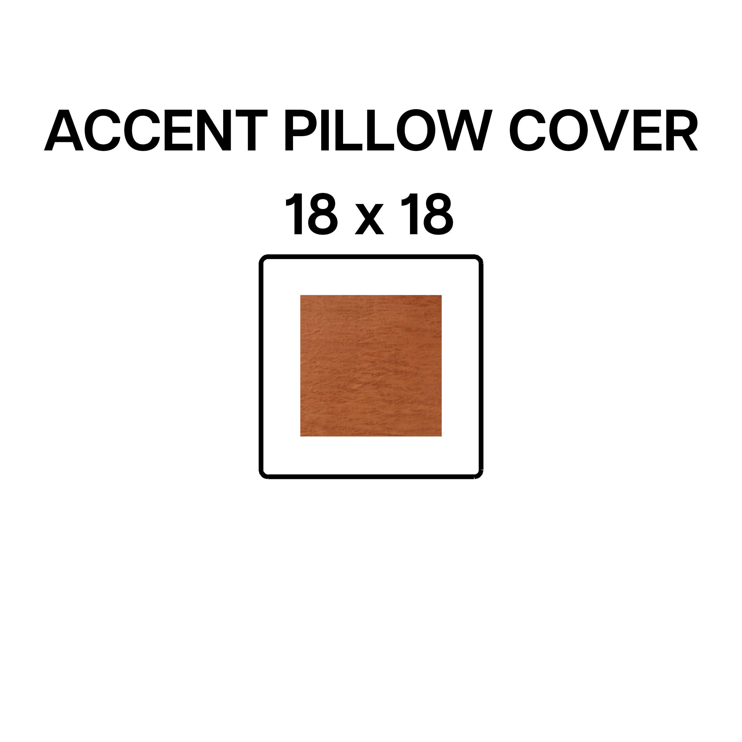 18x18 Whiskey Brown Accent Pillow Cover - Decorative Throw Pillow Case for Sofa, Bed & Home Decor - Soft & Stylish Cushion Cover (BP 641 42)