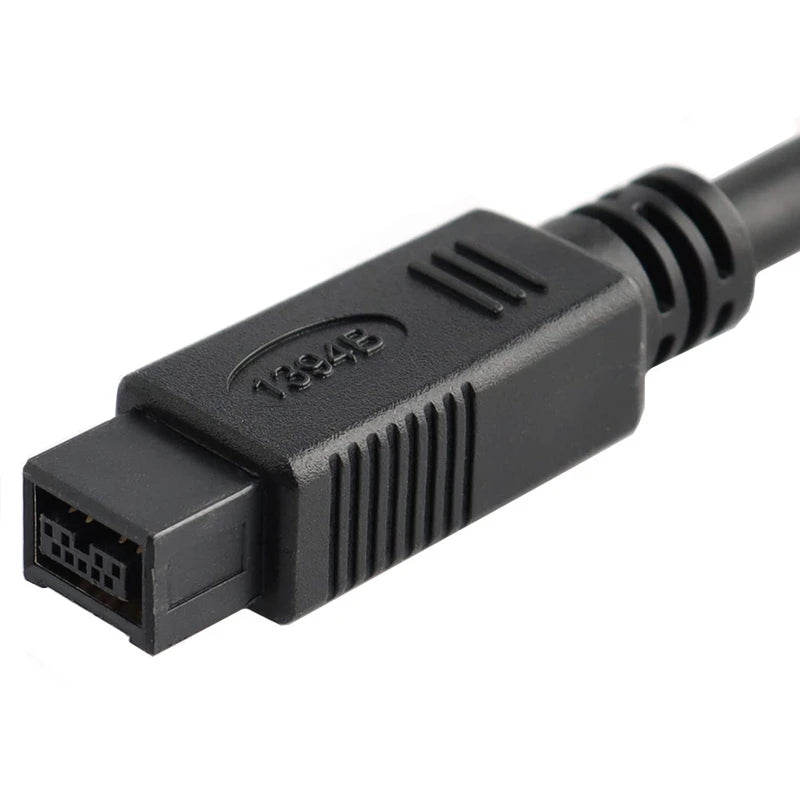 9 Pin to 6 Pin Bilingual FireWire 800 to FireWire 400 Cable - 1.8m (6ft) High-Speed Data Transfer Cable for Mac, PC, Cameras & External Hard Drives - Black