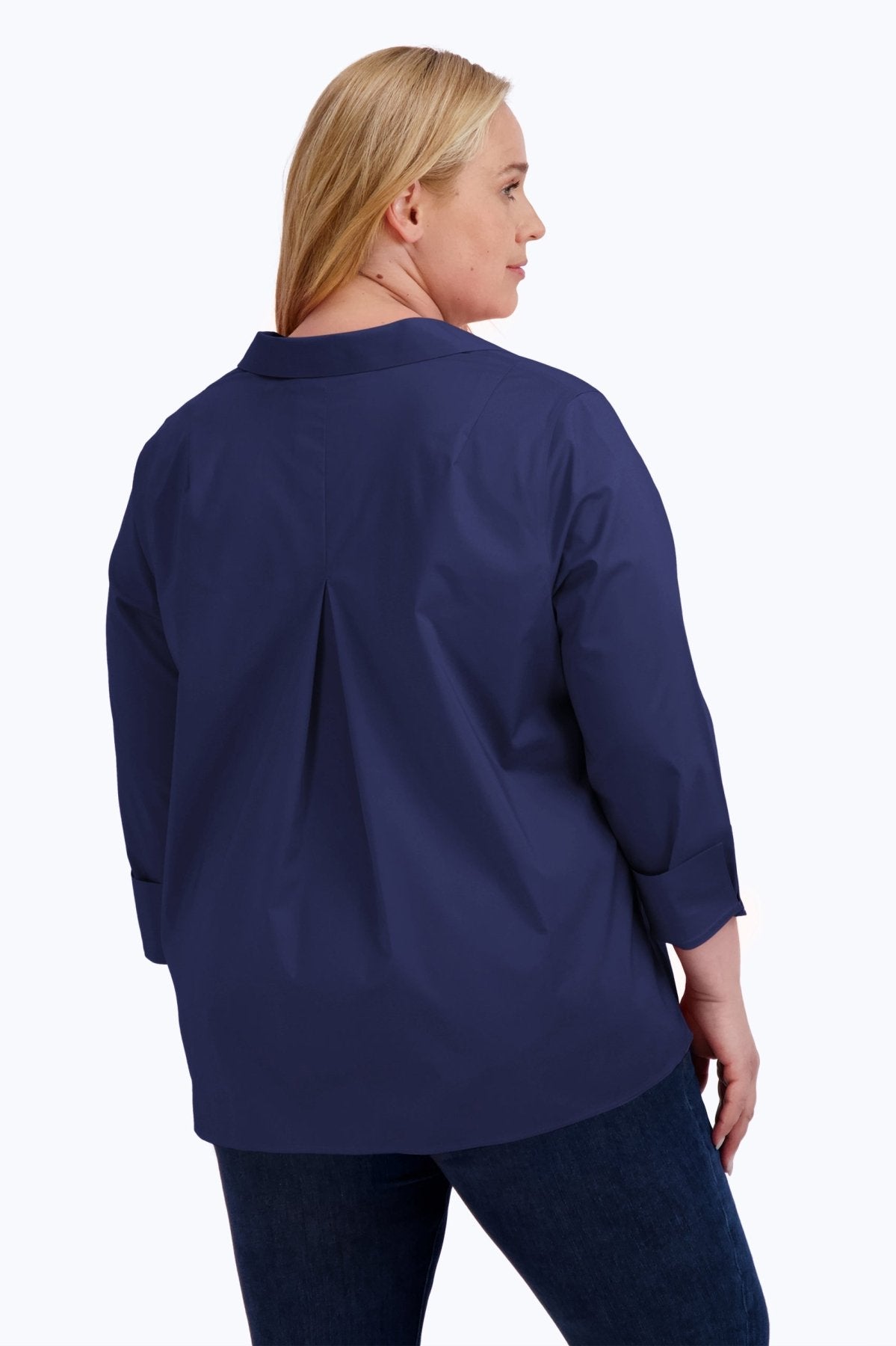 Agnes Plus Wrinkle-Free Stretch Long Sleeve Popover Shirt for Women | Comfortable Office & Casual Wear | Easy Care Business & Travel Shirt
