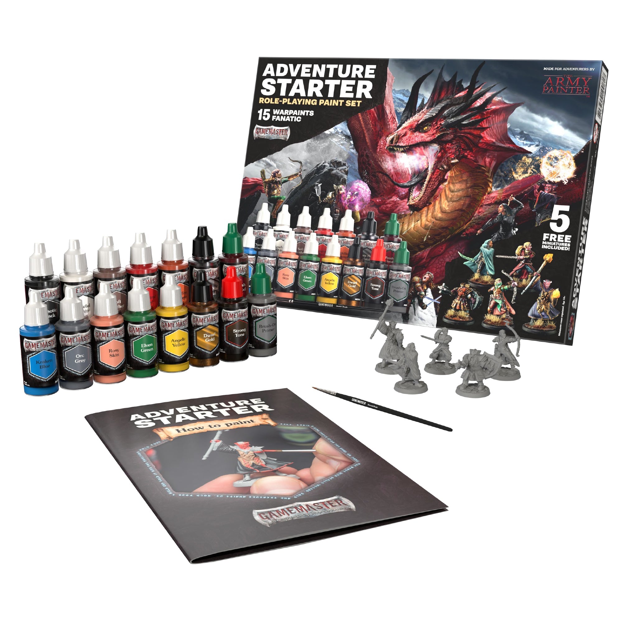 GameMaster: Adventure Starter Role Playing Paint Set - Premium RPG Miniature Painting Kit for Tabletop Games, D&D, Warhammer - Perfect for Beginners & Hobbyists