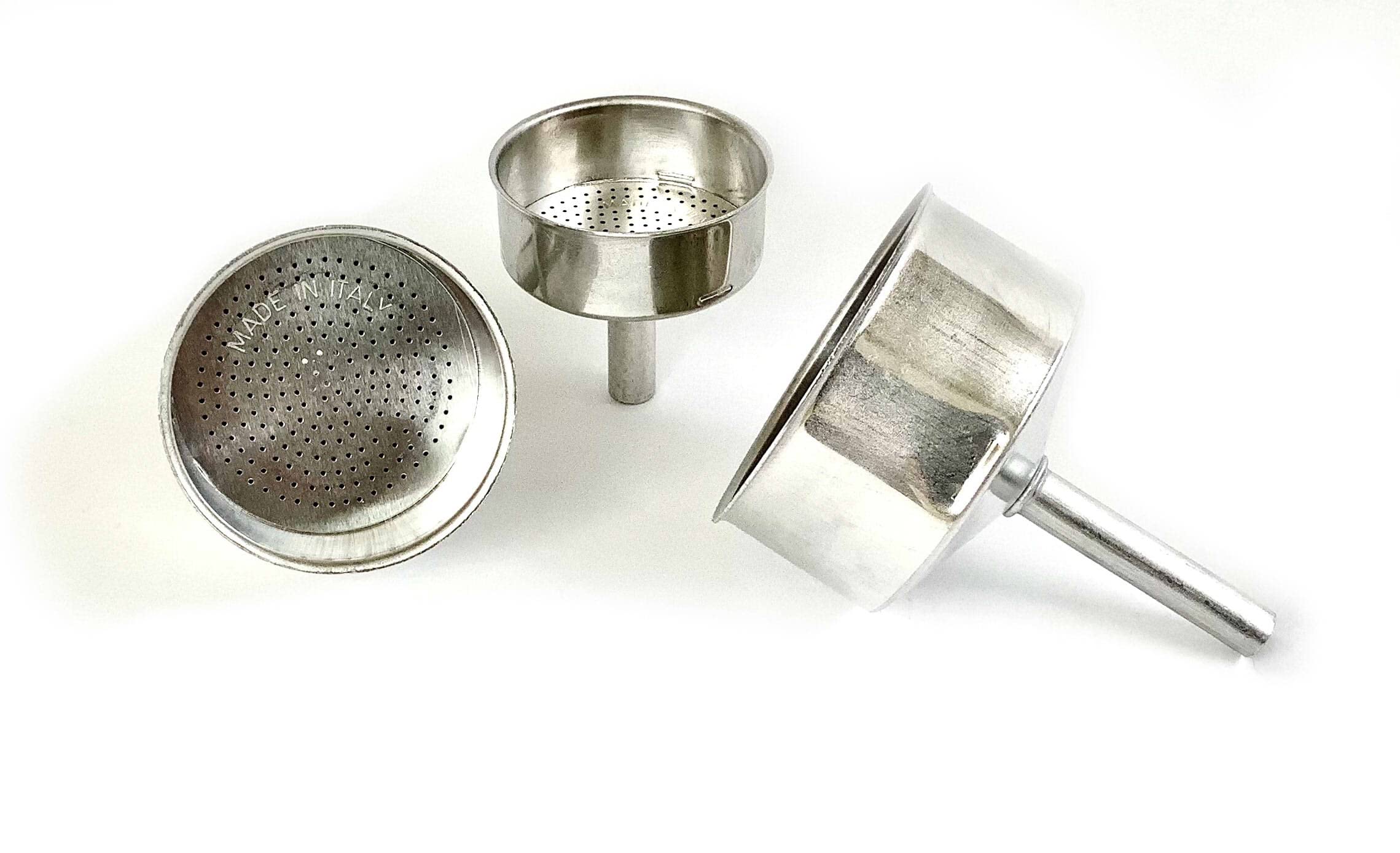 Tredoni 2 Cup Aluminum Funnel Replacement for Espresso Coffee Maker Moka Pot - 5.1cm (2 Cup) - Perfect for Home Brewing Italian Coffee & Stovetop Espresso Preparation