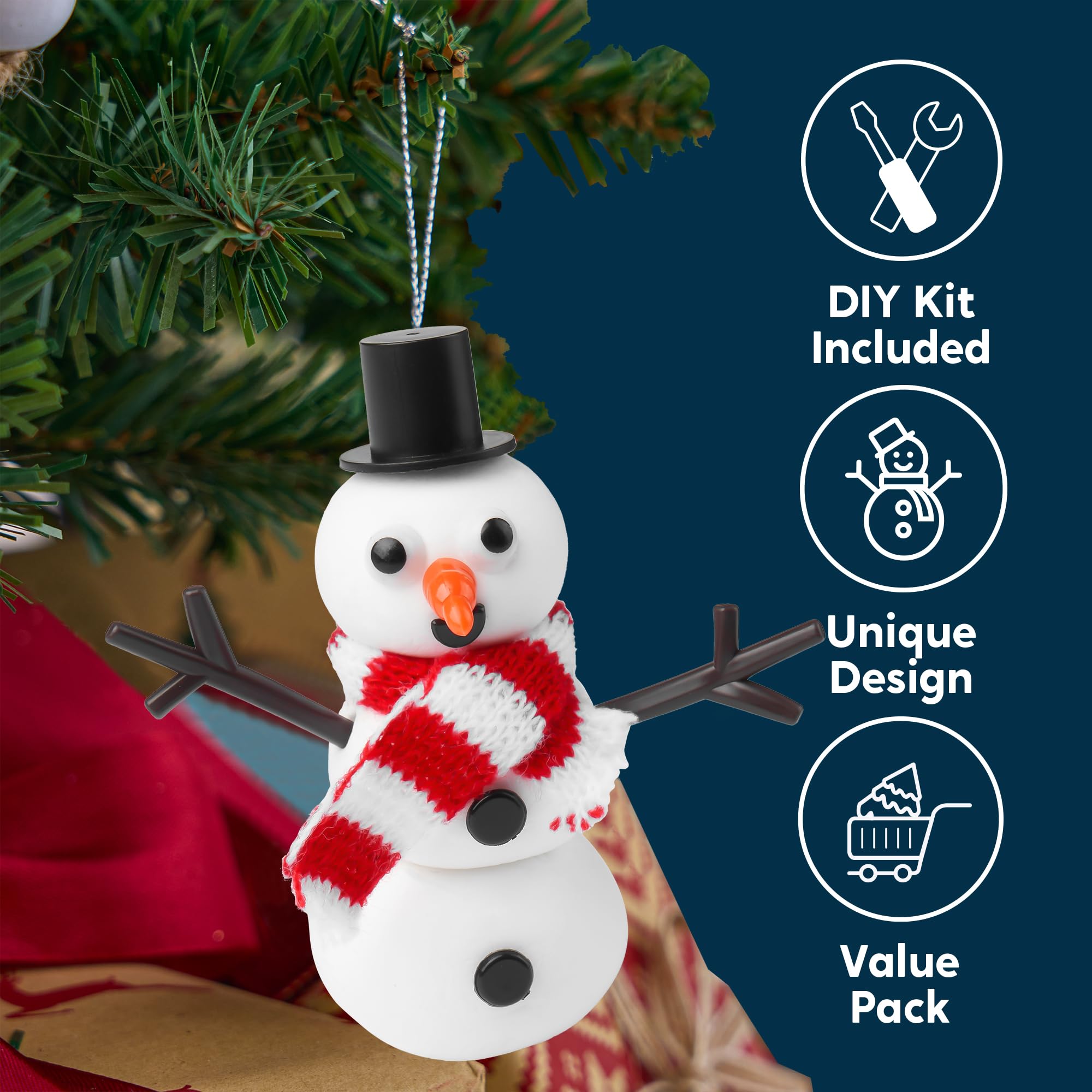 JOYIN Christmas Craft Kit - Build Your Own Snowman, Santa Claus & Gingerbread Man | 3-Pack DIY Arts and Crafts for Kids | Xmas Party Favors, Stocking Stuffers & Holiday Classroom Activities