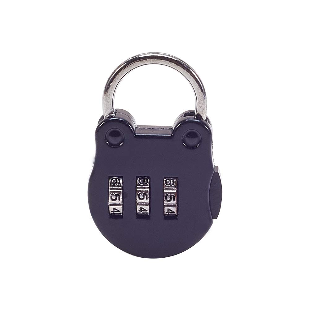 MroMax 3 Digit Combination Padlock - Resettable Zinc Alloy Safe Lock with Keyless Security for Luggage, Gym Lockers & Storage (Black, 1 Pack)