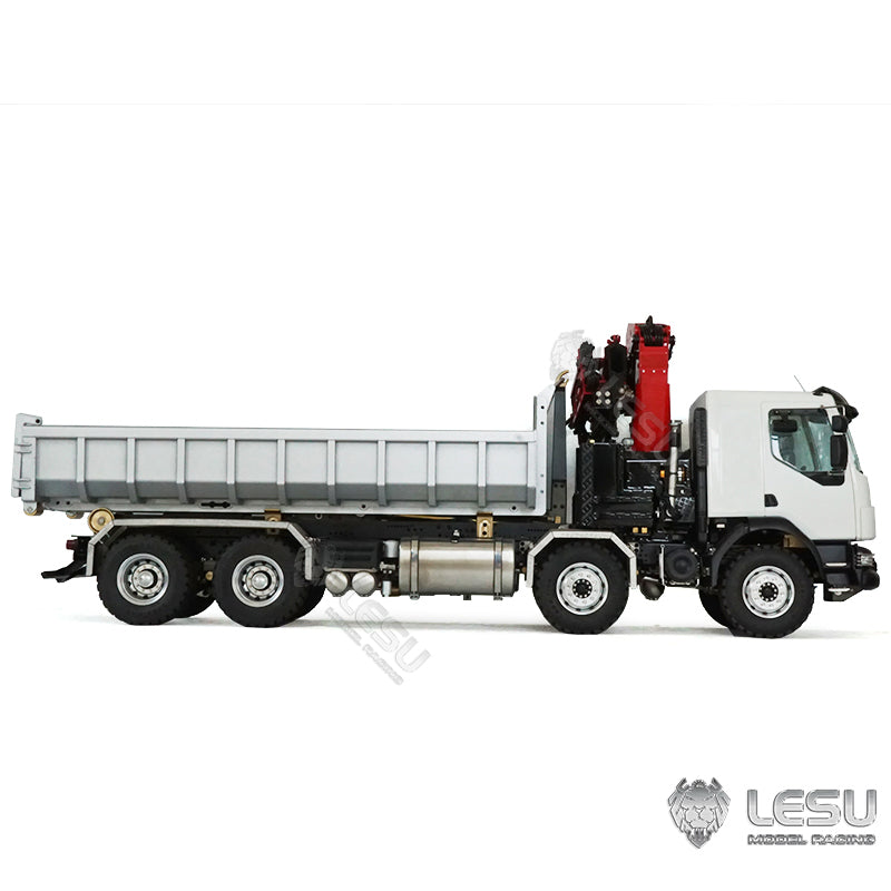2-Speed LESU Remote Control Hydraulic Roll On/Off Dumper Crane - 1/14 Scale RC Tipper Truck with Locking Differential, Metal 8x8 Chassis & Gearbox - Perfect for Construction Site Simulation & RC Truck Enthusiasts