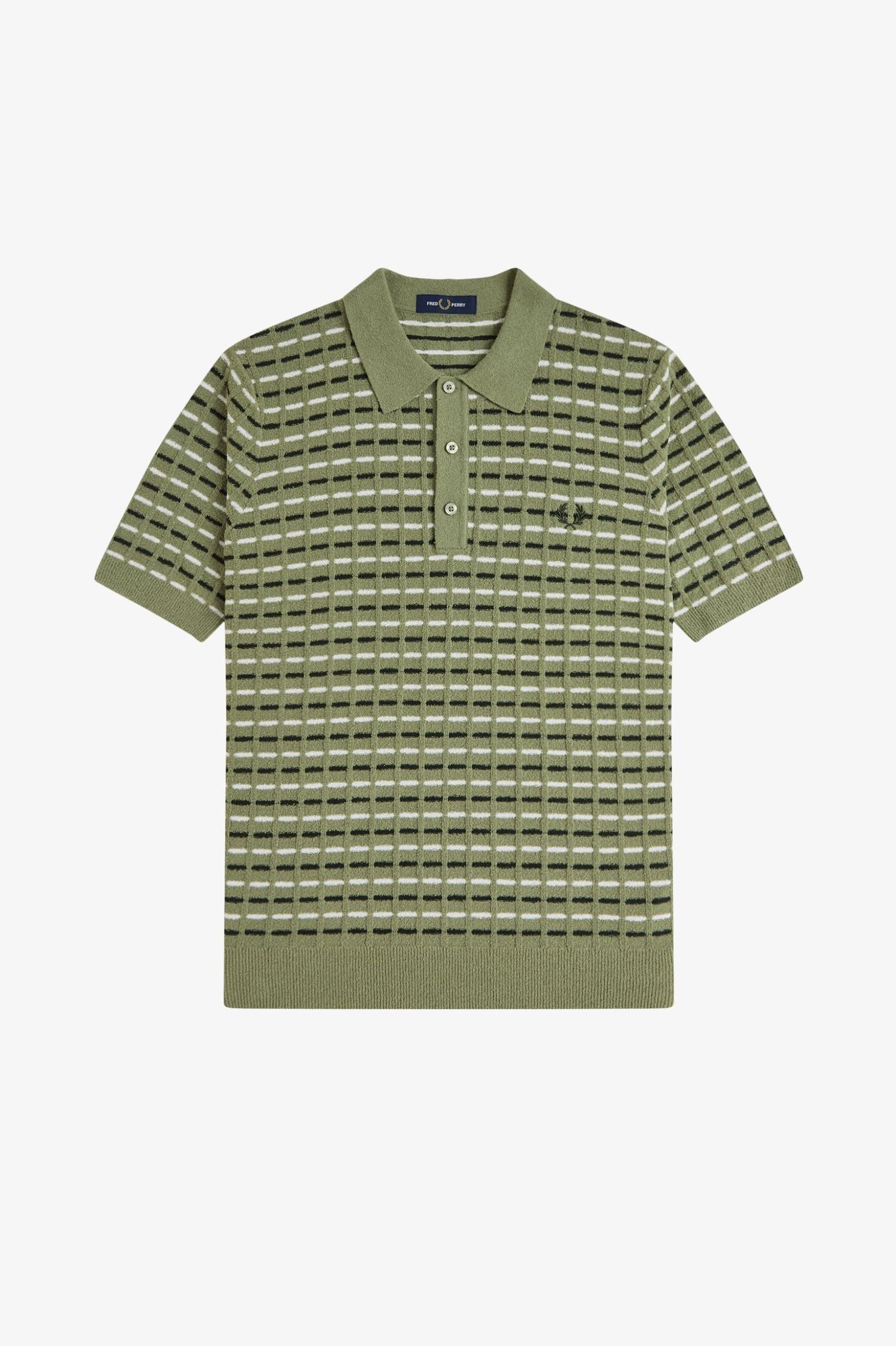 Fred Perry Boucle Ribbed Knitted Shirt - Premium Cotton Blend Casual Top for Men & Women | Perfect for Office, Date Night & Weekend Outfits