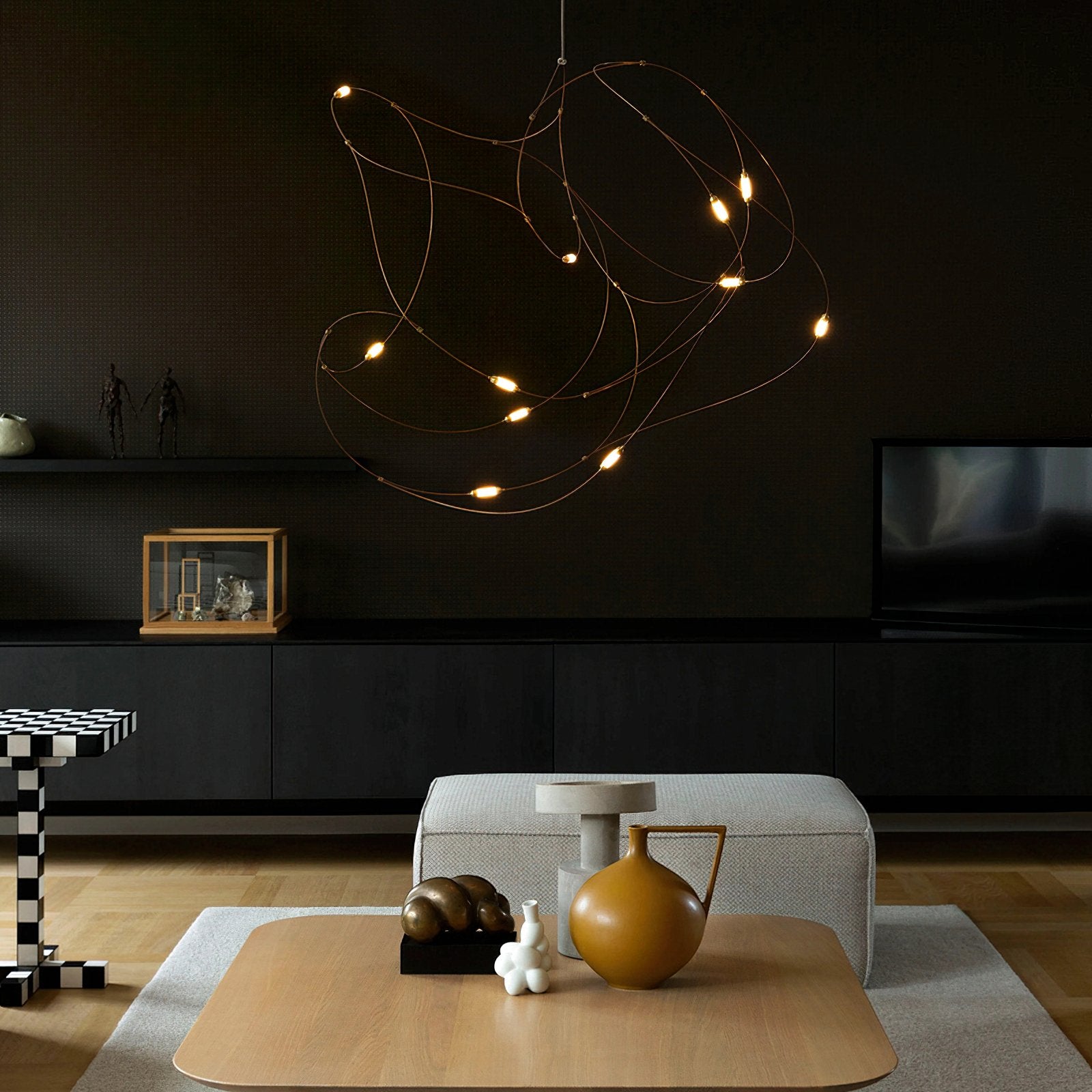 Modern Flock Pendant Light - Elegant Ceiling Hanging Lamp for Dining Room, Kitchen Island & Bedroom Decor - Adjustable Height LED Chandelier Lighting Fixture