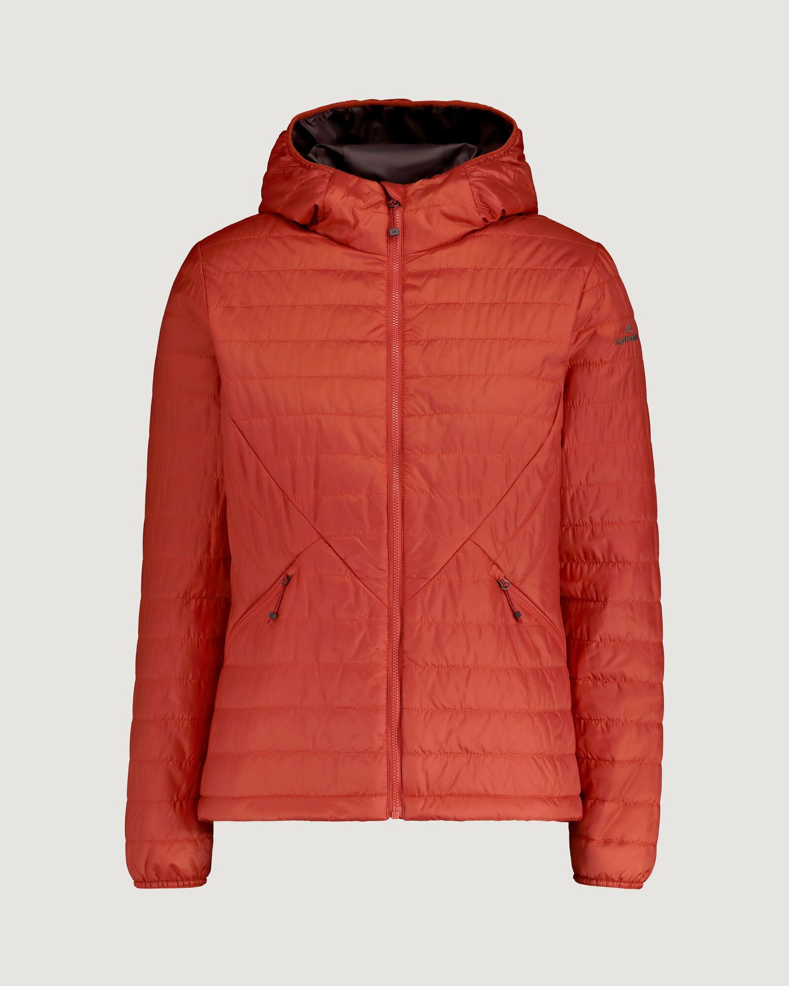Heli R Women's novaLOFT Hooded Jacket - Lightweight Waterproof Winter Coat, Windproof Insulated Puffer Jacket for Hiking, Camping & Outdoor Activities (Red Earth)