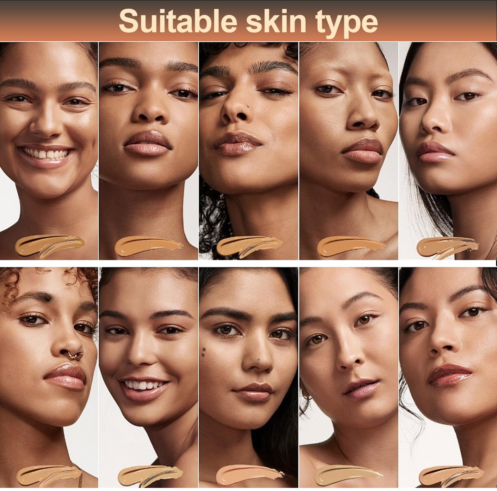 4-in-1 Hydrating Foundation with SPF 50+ - Longwear Waterproof Korean Makeup for Daily Sun Protection