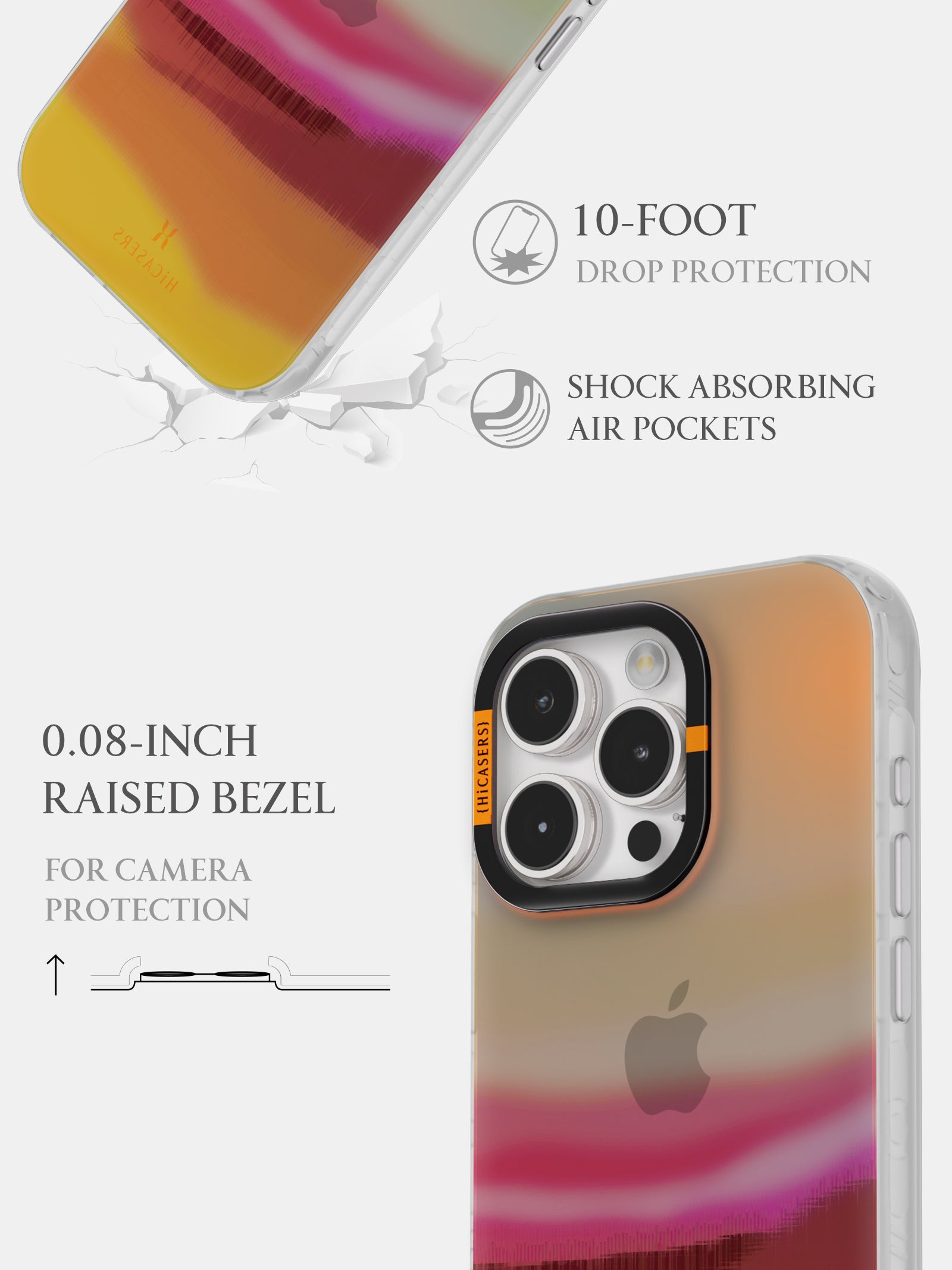 Abstract Wheat Field Iridescent Phone Case - Orange | Artistic Glossy Protective Cover for iPhone & Samsung | Perfect for Nature Lovers & Outdoor Enthusiasts