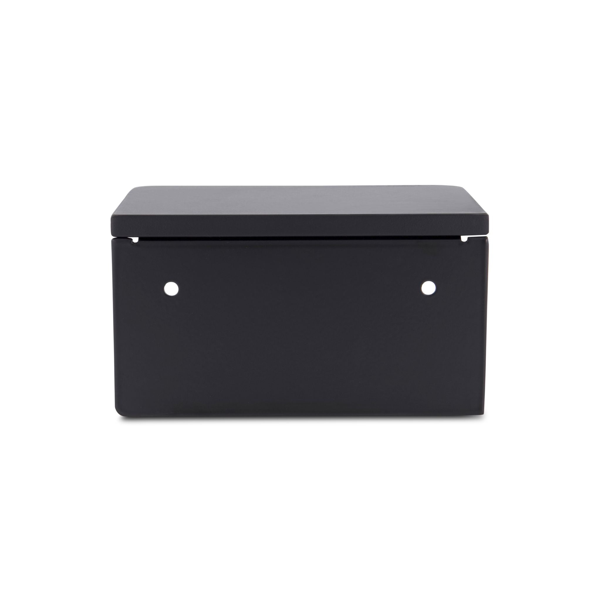DESIGNSTUFF Black Single Toilet Paper Holder with Shelf - Bathroom Storage Organizer for Small Spaces & Modern Home Decor