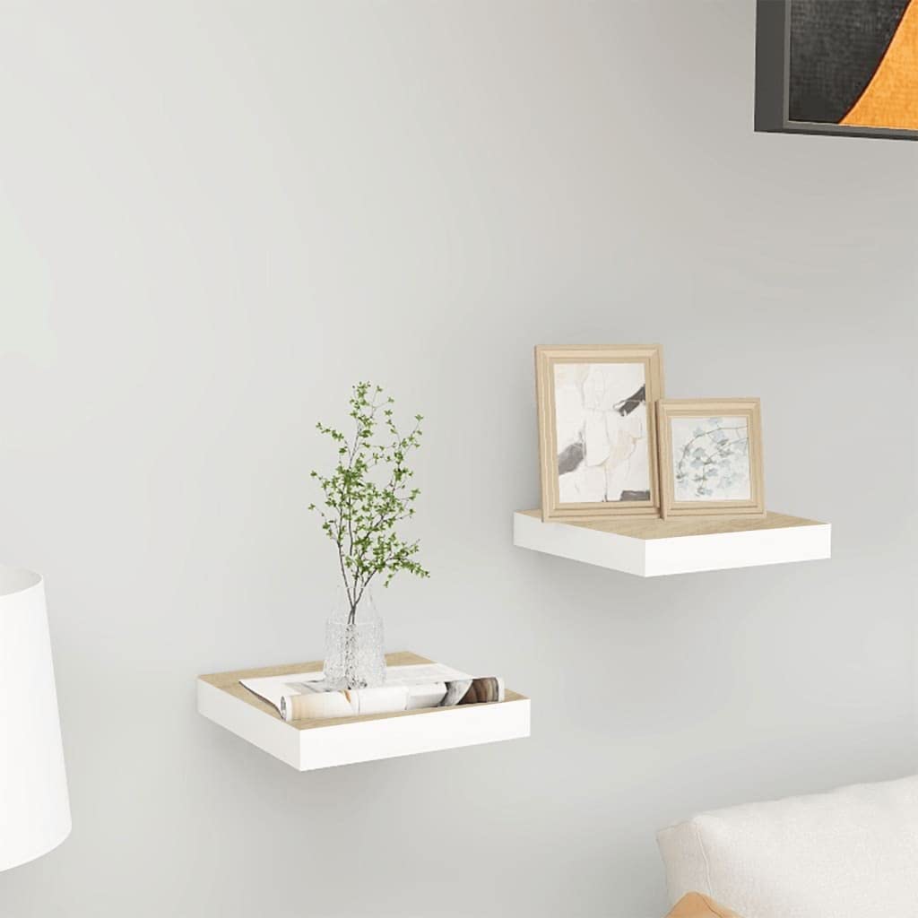 2 Pack Floating Wall Shelves - Invisible Mounting System, 9.1