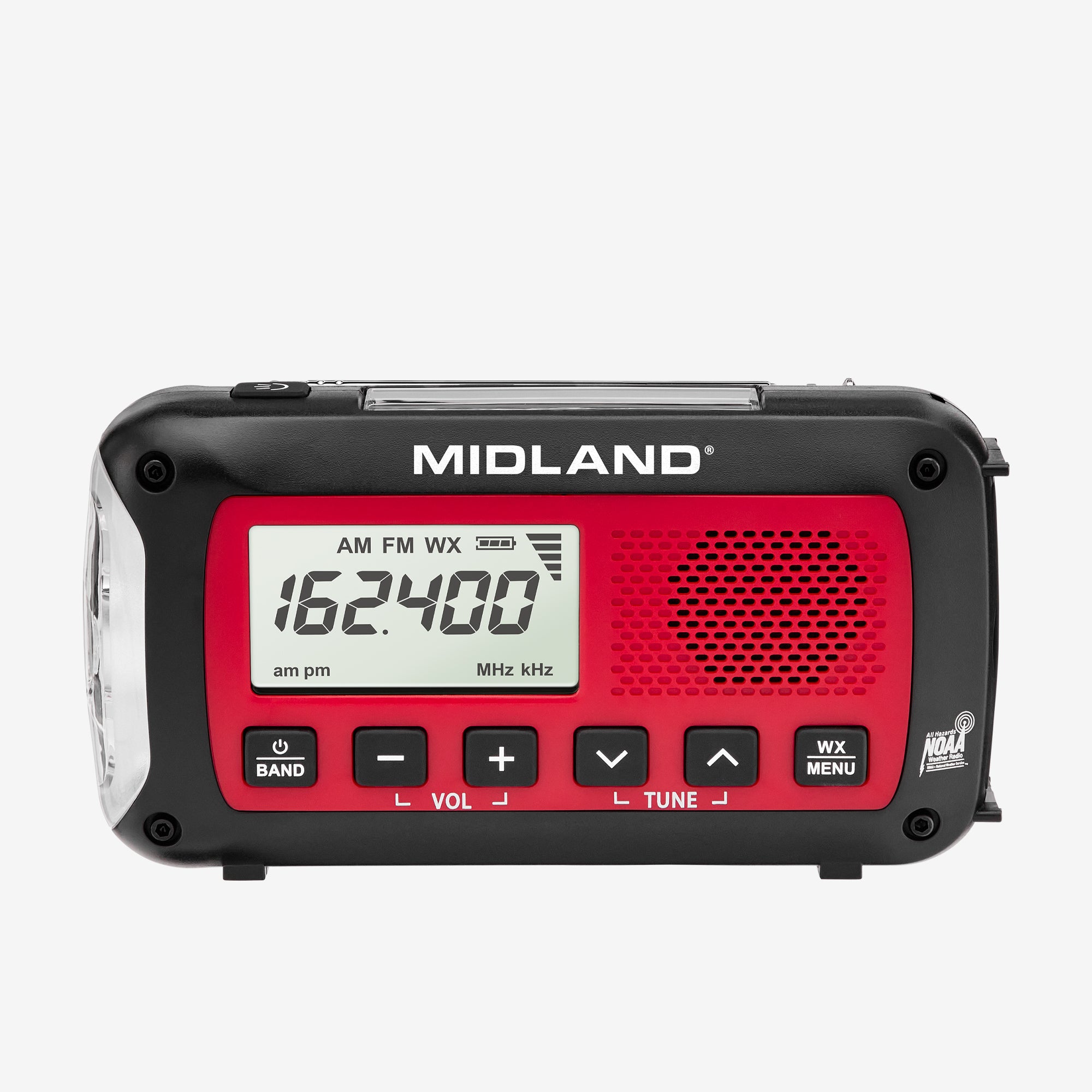 ER40 Portable Emergency Weather Alert Crank Radio - NOAA Weather Radio with AM/FM, Solar Power & USB Charger - Perfect for Camping, Hiking & Power Outages