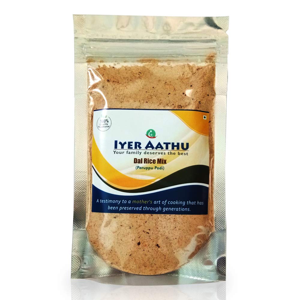 Organic AATHU DAL Rice Mix | Paruppu Podi 250g | Gluten-Free, Vegan, No Garlic | Authentic South Indian Lentil Seasoning | Perfect for Rice, Dosa & Chapati | Quick Meal Solution