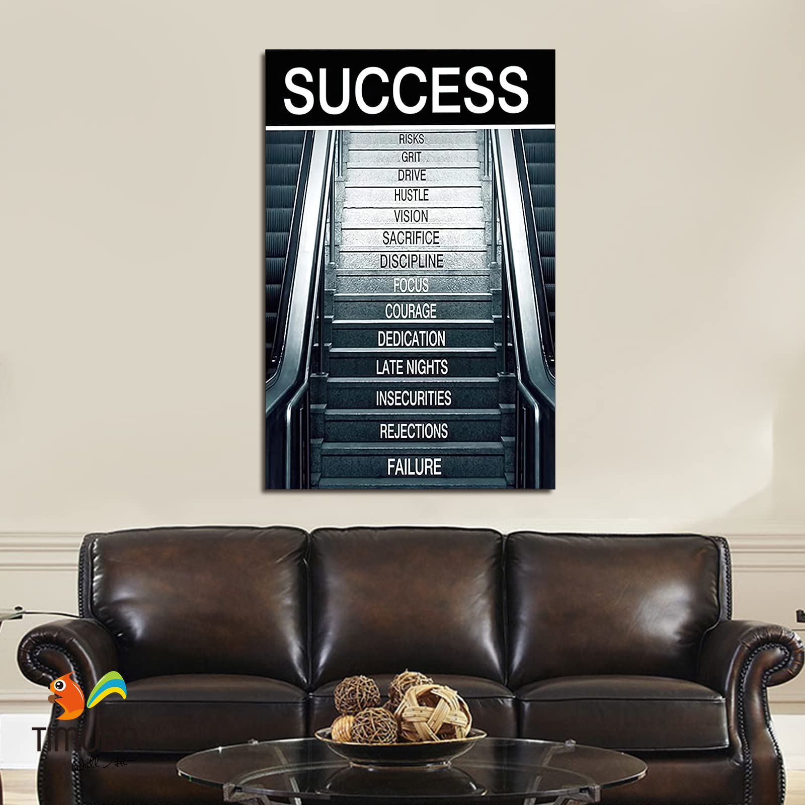 Motivational Canvas Wall Art for Office & Home - 28x40 Inch Inspirational Success Quotes Framed Artwork, Positive Hunter Decor for Office, Gym & Living Room - Perfect for Motivation & Wall Decoration