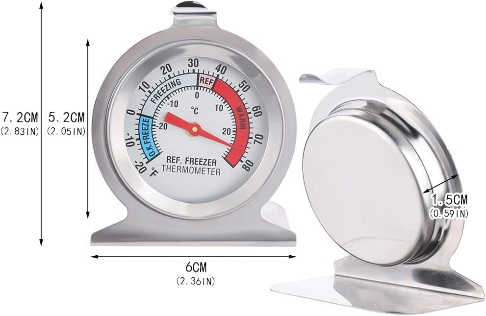 Fuyamp 4-Pack Large Dial Refrigerator Freezer Thermometer - Accurate Temperature Monitor for Fridge, Cooler & Freezer - Perfect for Home Kitchen, Restaurant & Food Storage Safety