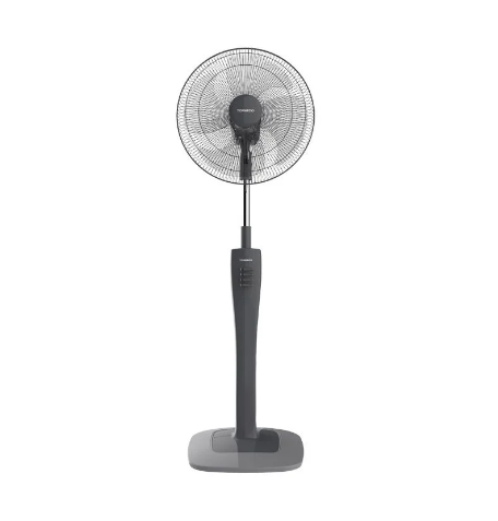 16 Inch Tornado Stand Fan with 4 Blades - High Velocity Cooling for Home & Office - Grey or Maroon (TSF 74) - Perfect for Bedrooms, Living Rooms, and Workspaces