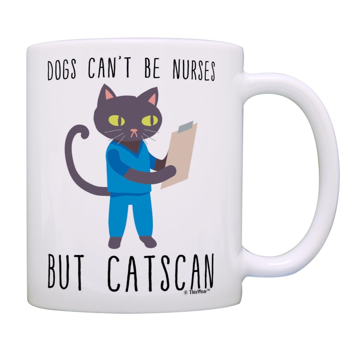 Funny Cat Coffee Mug - 11oz Ceramic Cup with Handle | Cute Cat Lover Gift for Nurses & Pet Owners | Perfect for Coffee, Tea & Office Use
