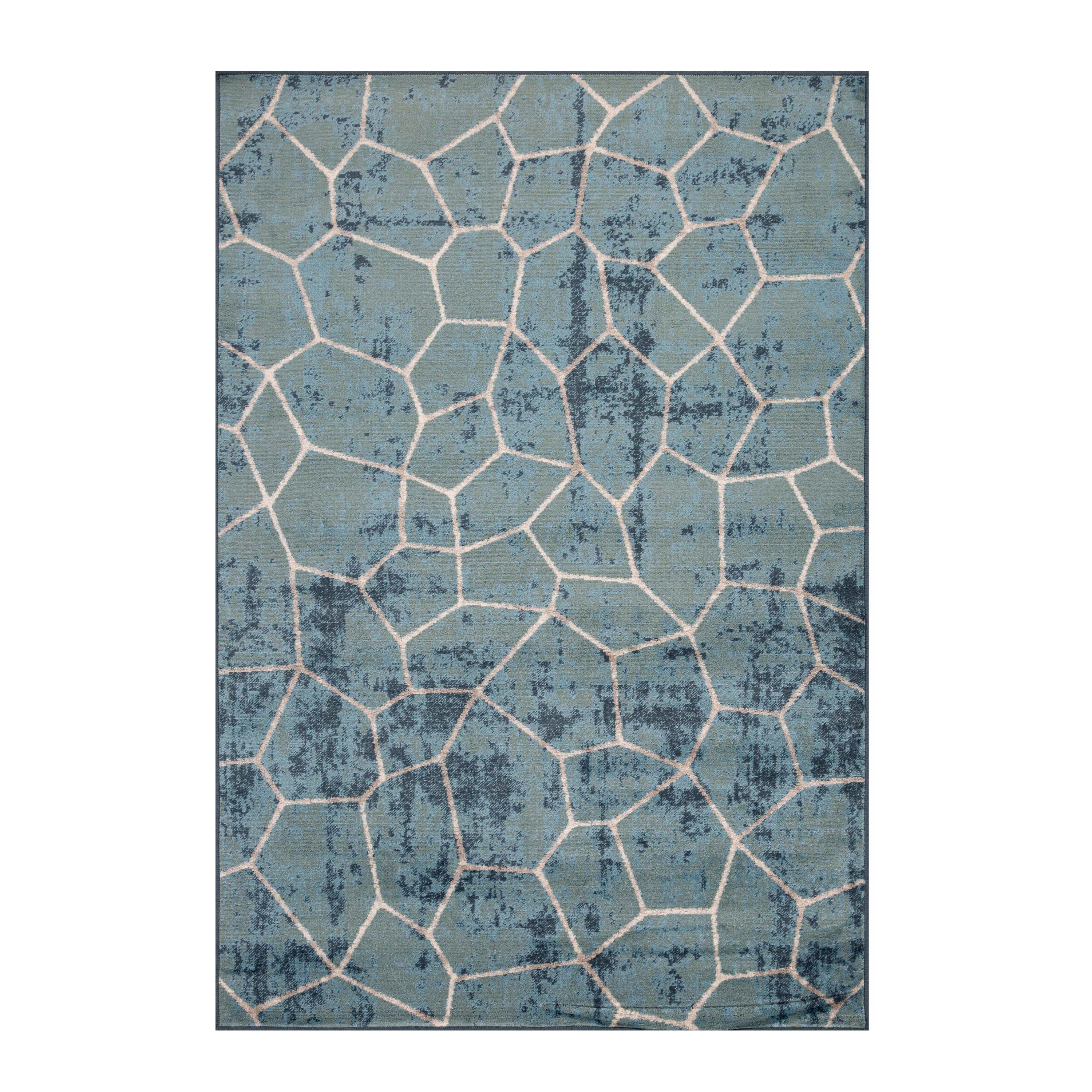 Modern Vegas Abstract Tile Pattern Indoor Area Rug - Soft Non-Slip Living Room Carpet for Home Decor, Bedroom & Office