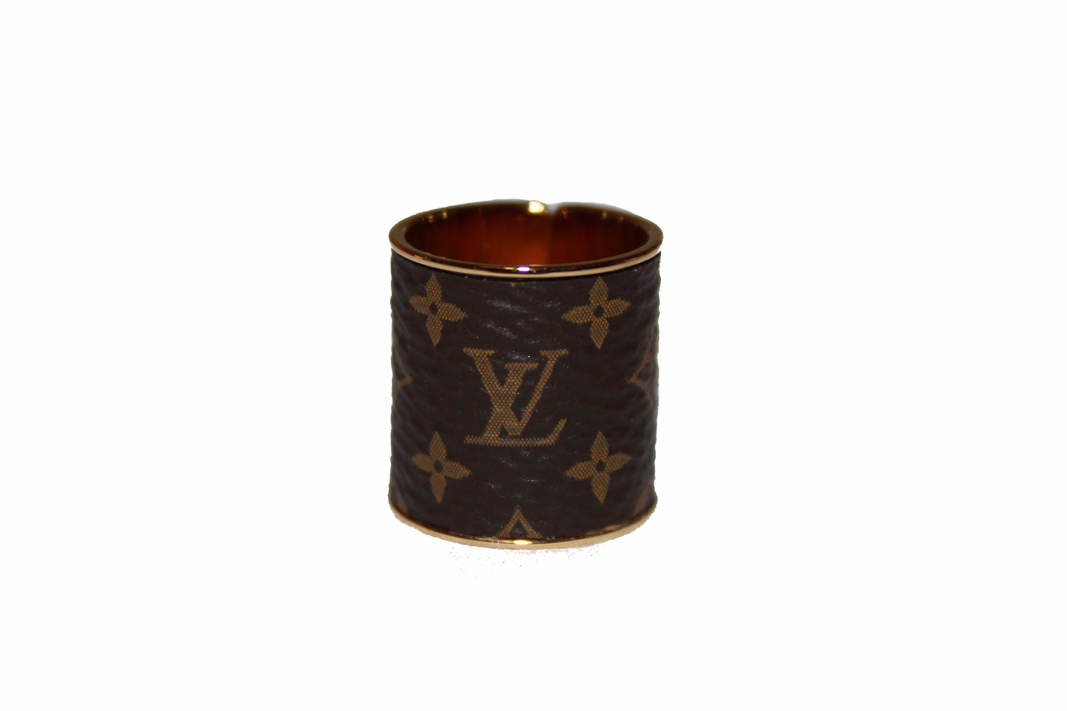 Authentic Louis Vuitton Monogram Leather Ring - Size 4.5 - Luxury Fashion Jewelry for Women, Perfect for Parties, Weddings & Everyday Elegance