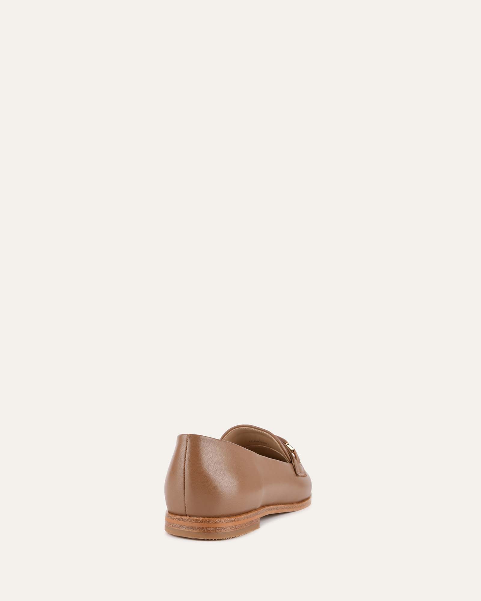 ATHENA LOAFERS for Women - Genuine Caramel Leather Slip-On Shoes - Comfortable & Stylish for Work, Office, and Casual Wear