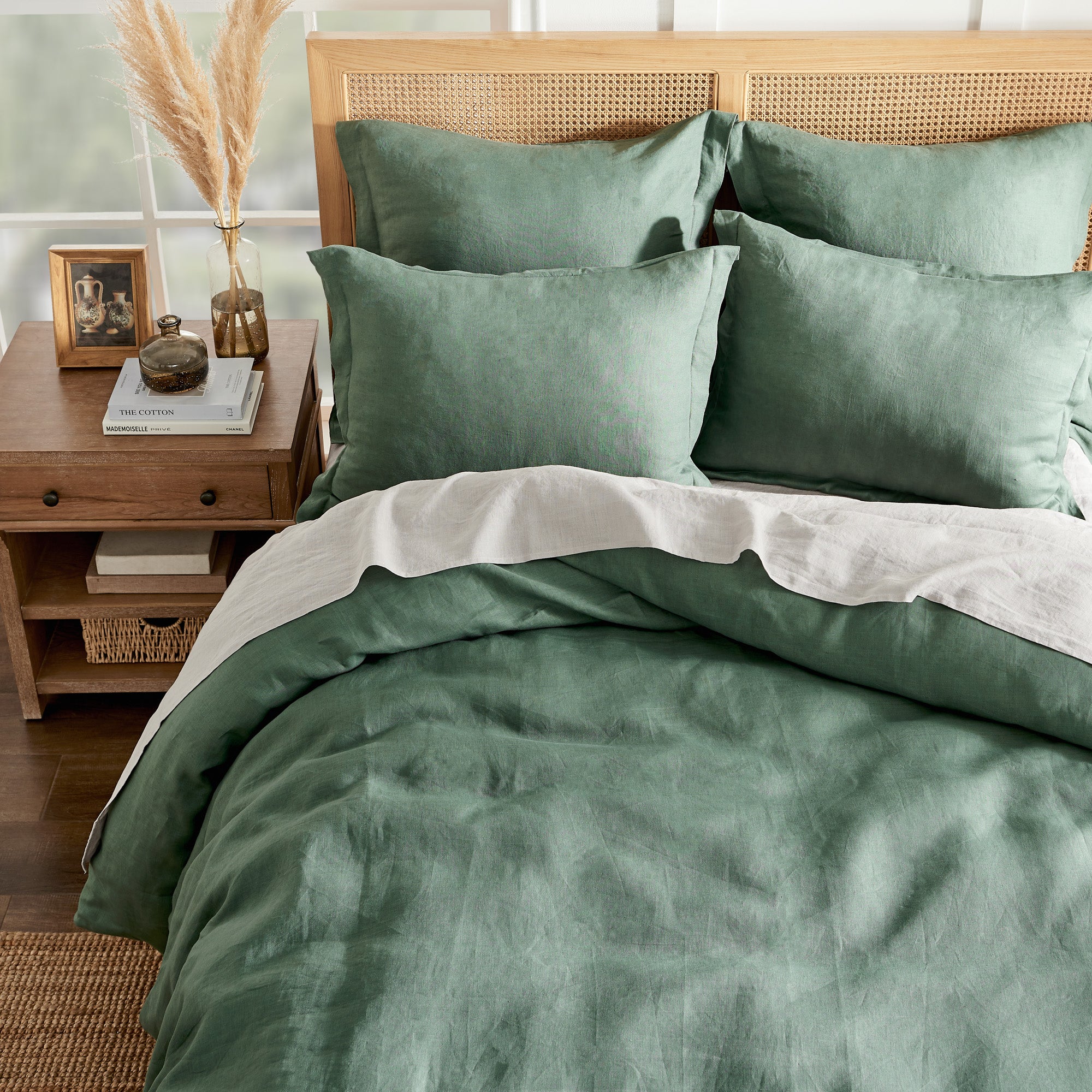 Premium Washed Linen Duvet Cover Set - Breathable & Soft 100% Natural Flax Fabric - Queen Size Bedding for Summer & All Seasons - Perfect for Cozy Bedrooms, Guest Rooms & Vacation Homes